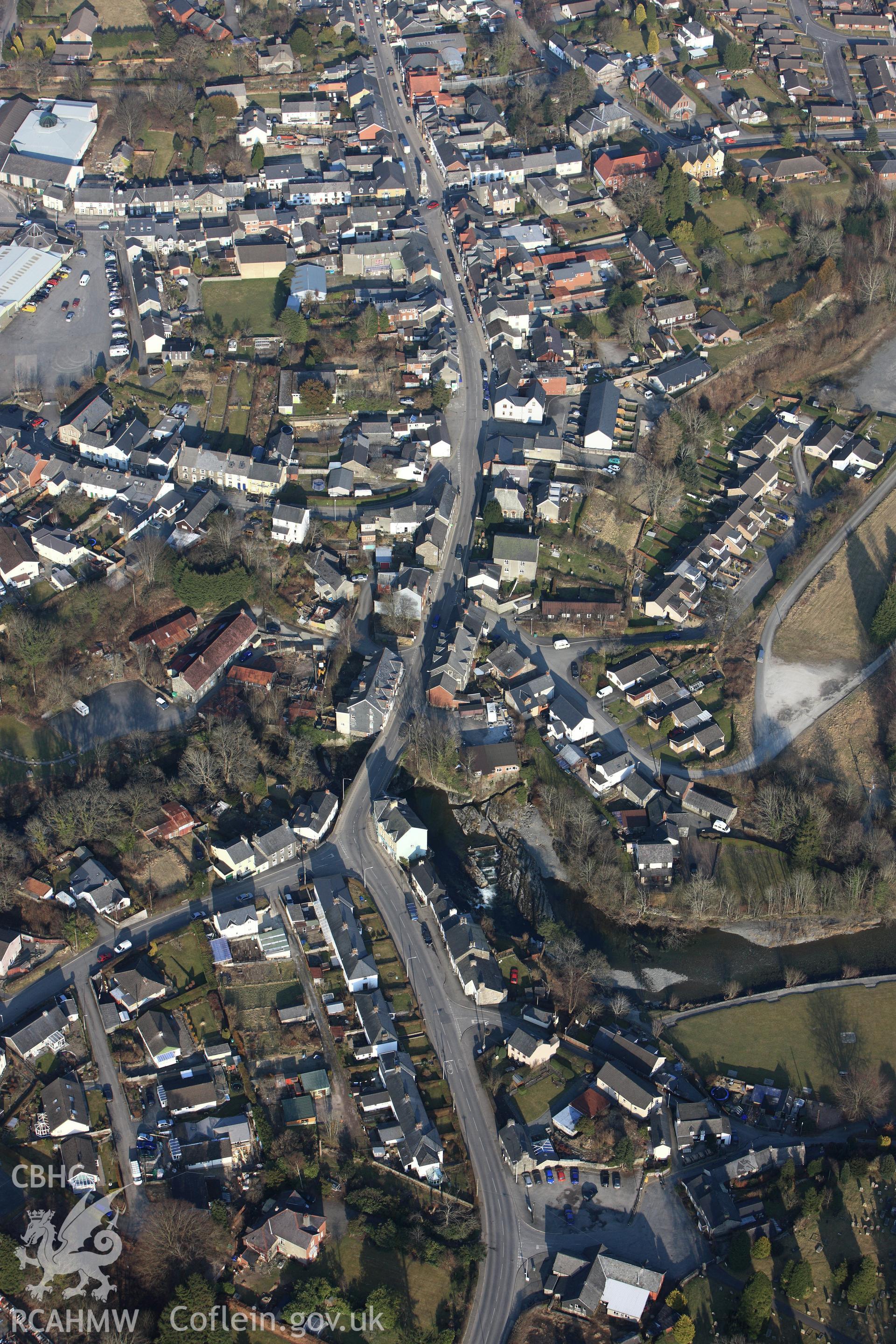 RCAHMW colour oblique photograph of Rhayader. Taken by Toby Driver on 11/03/2010.