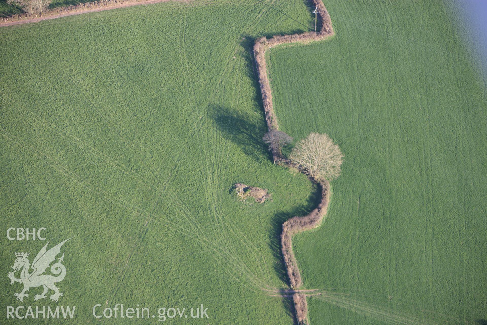 RCAHMW colour oblique aerial photograph of The Chapel, Tre Henry. Taken on 13 April 2010 by Toby Driver