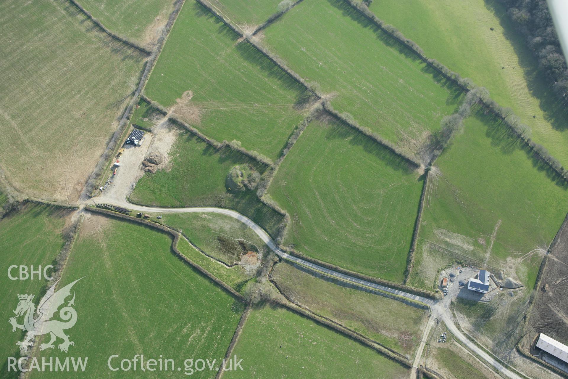 RCAHMW colour oblique aerial photograph of Castell Du. Taken on 13 April 2010 by Toby Driver