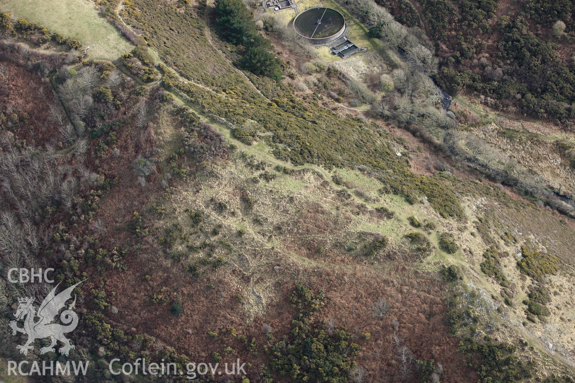 RCAHMW colour oblique aerial photograph of Gribin Hillfort, Solva. Taken on 02 March 2010 by Toby Driver