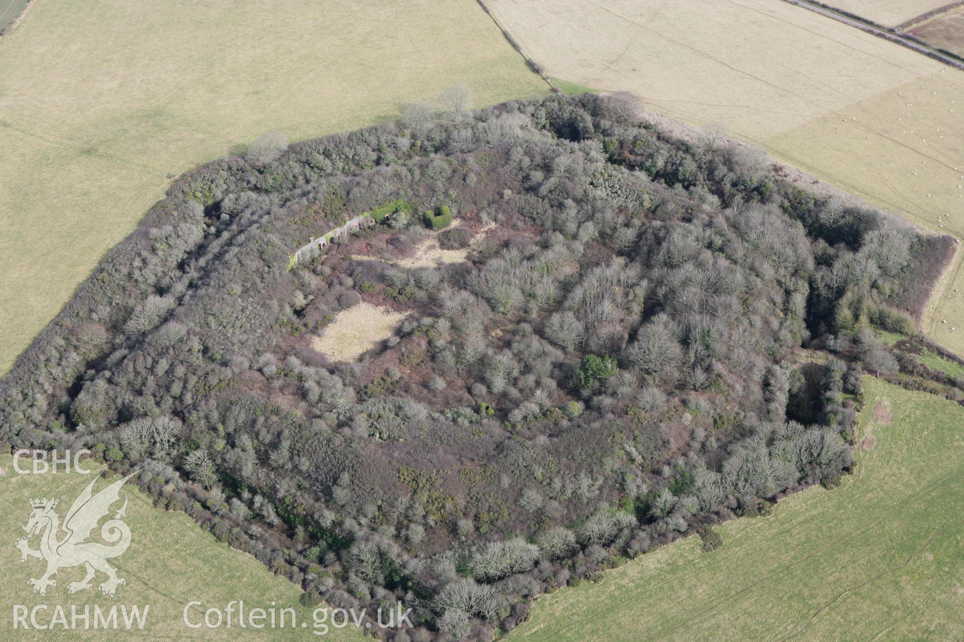 RCAHMW colour oblique aerial photograph of Scoveston Fort. Taken on 02 March 2010 by Toby Driver