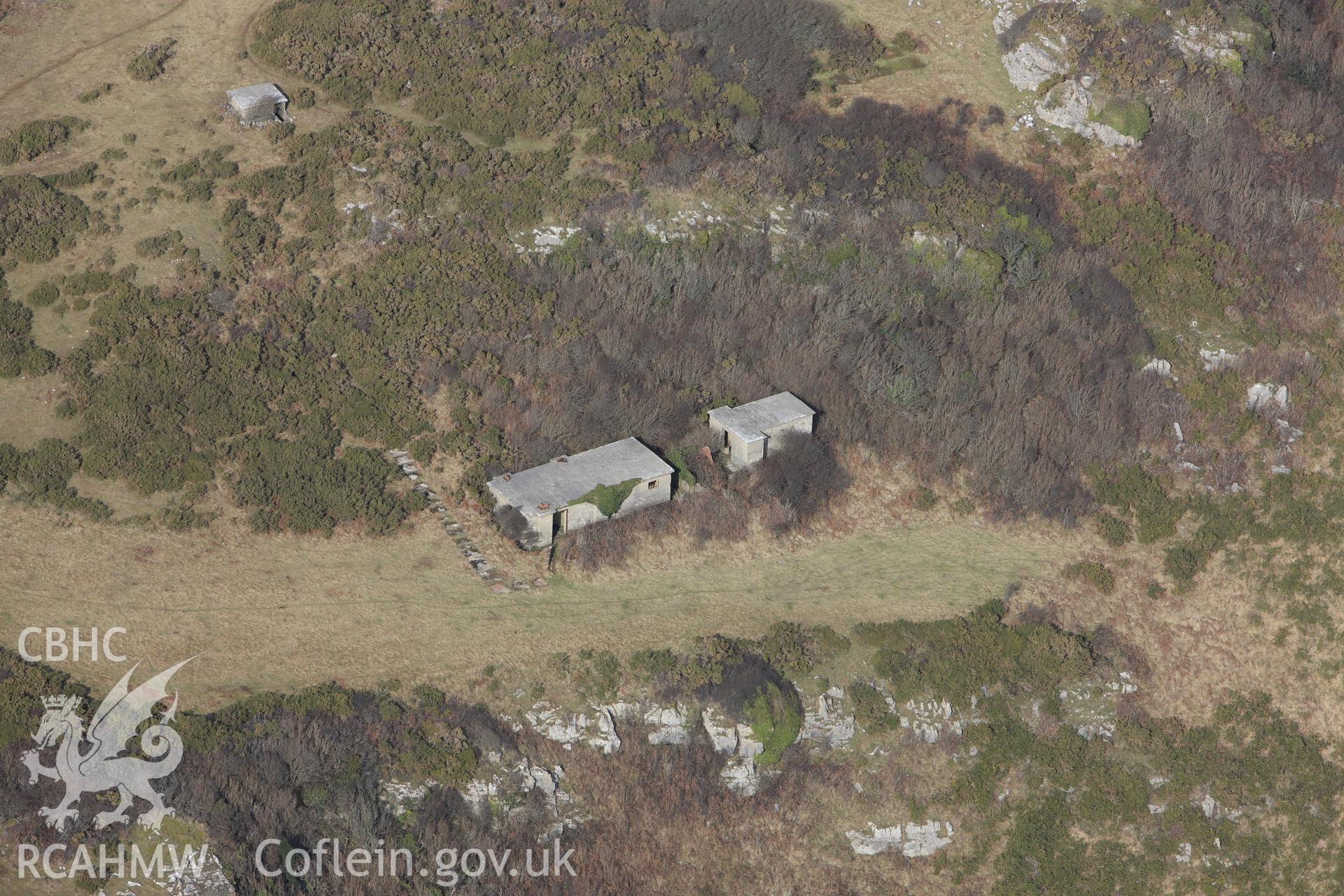 RCAHMW colour oblique photograph of Oxwich Point Radar Station. Taken by Toby Driver on 02/03/2010.