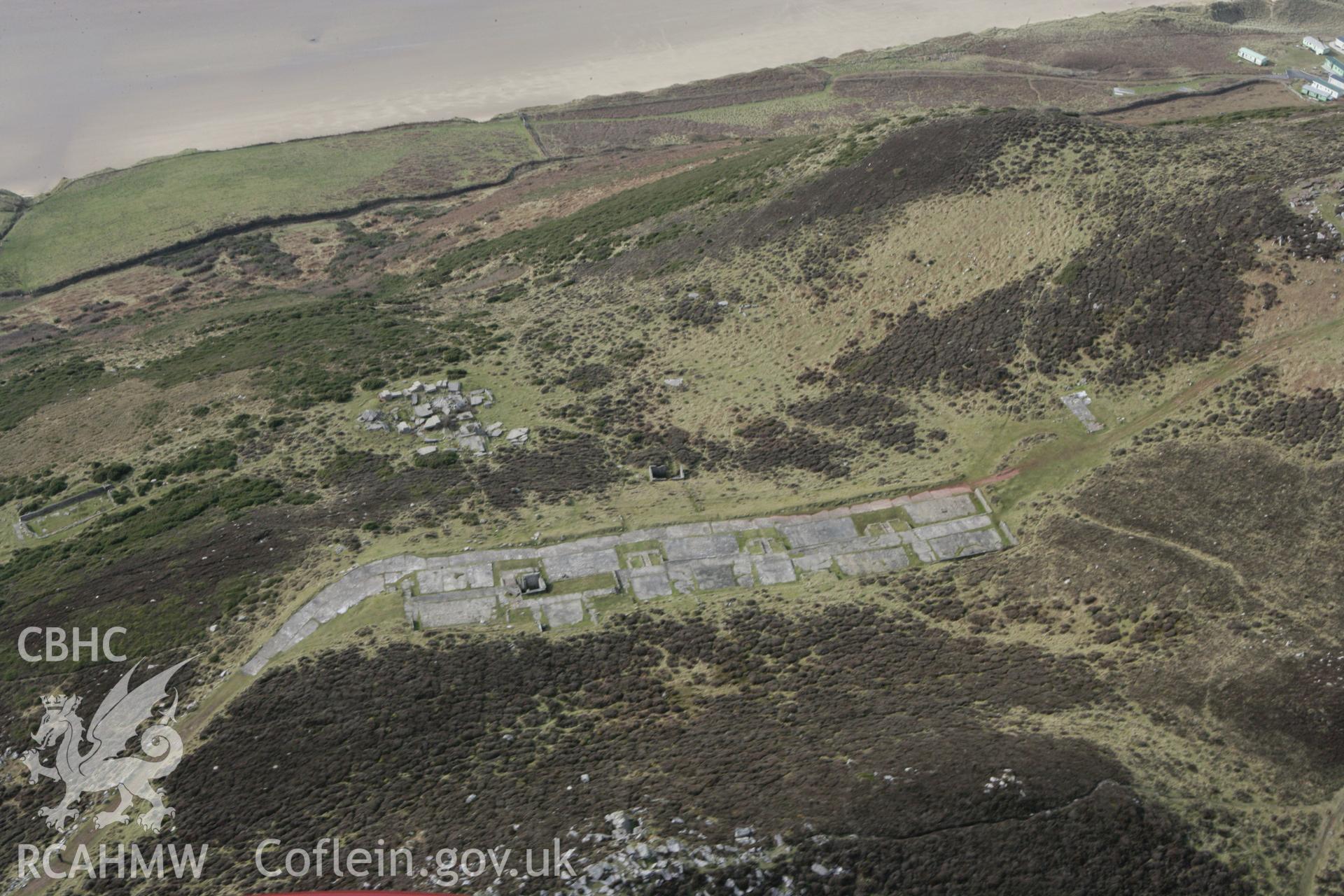 RCAHMW colour oblique photograph of Rhossili Down radar station. Taken by Toby Driver on 02/03/2010.