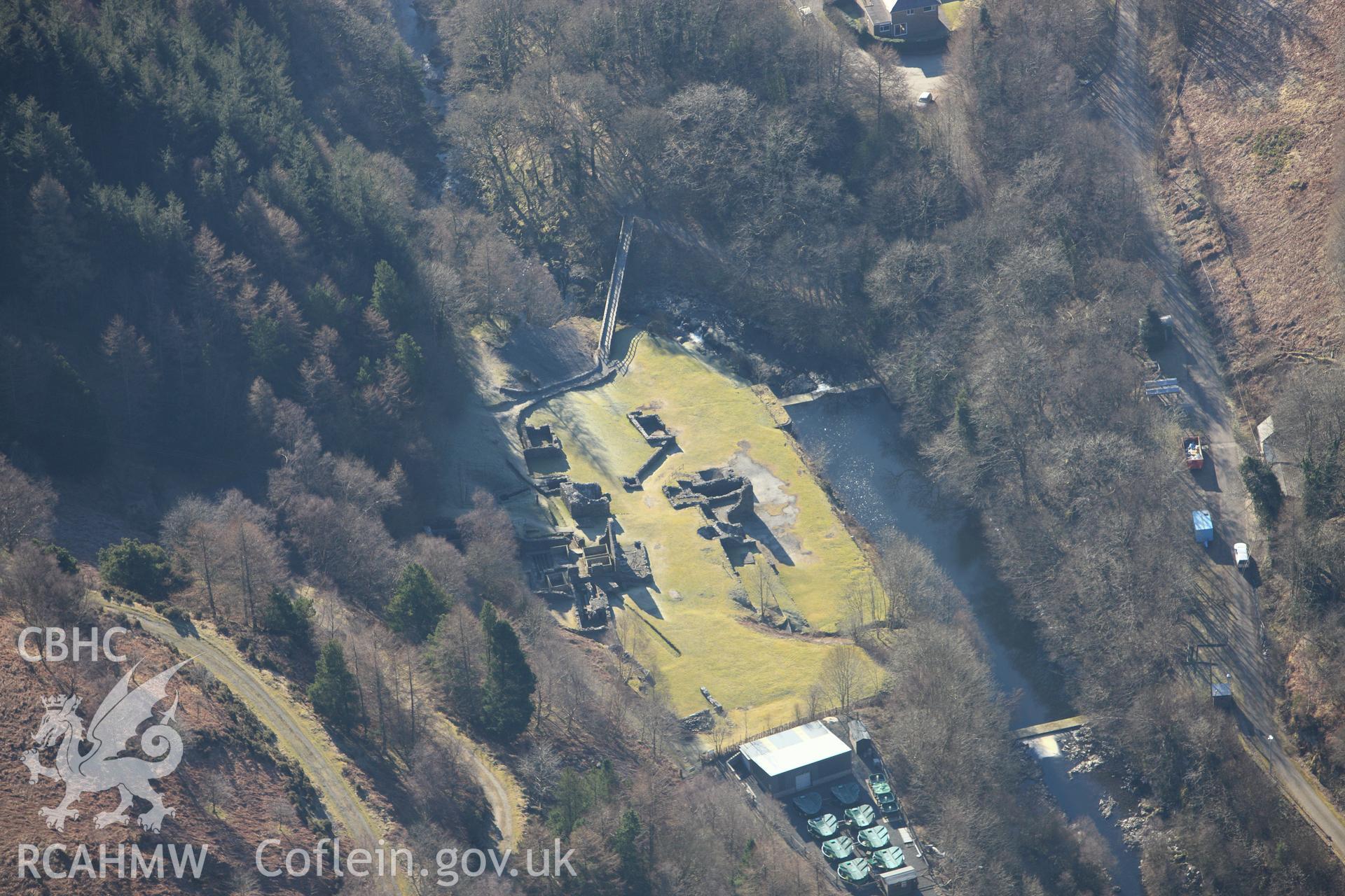 RCAHMW colour oblique photograph of Bryntail Lead Mine. Taken by Toby Driver on 08/03/2010.