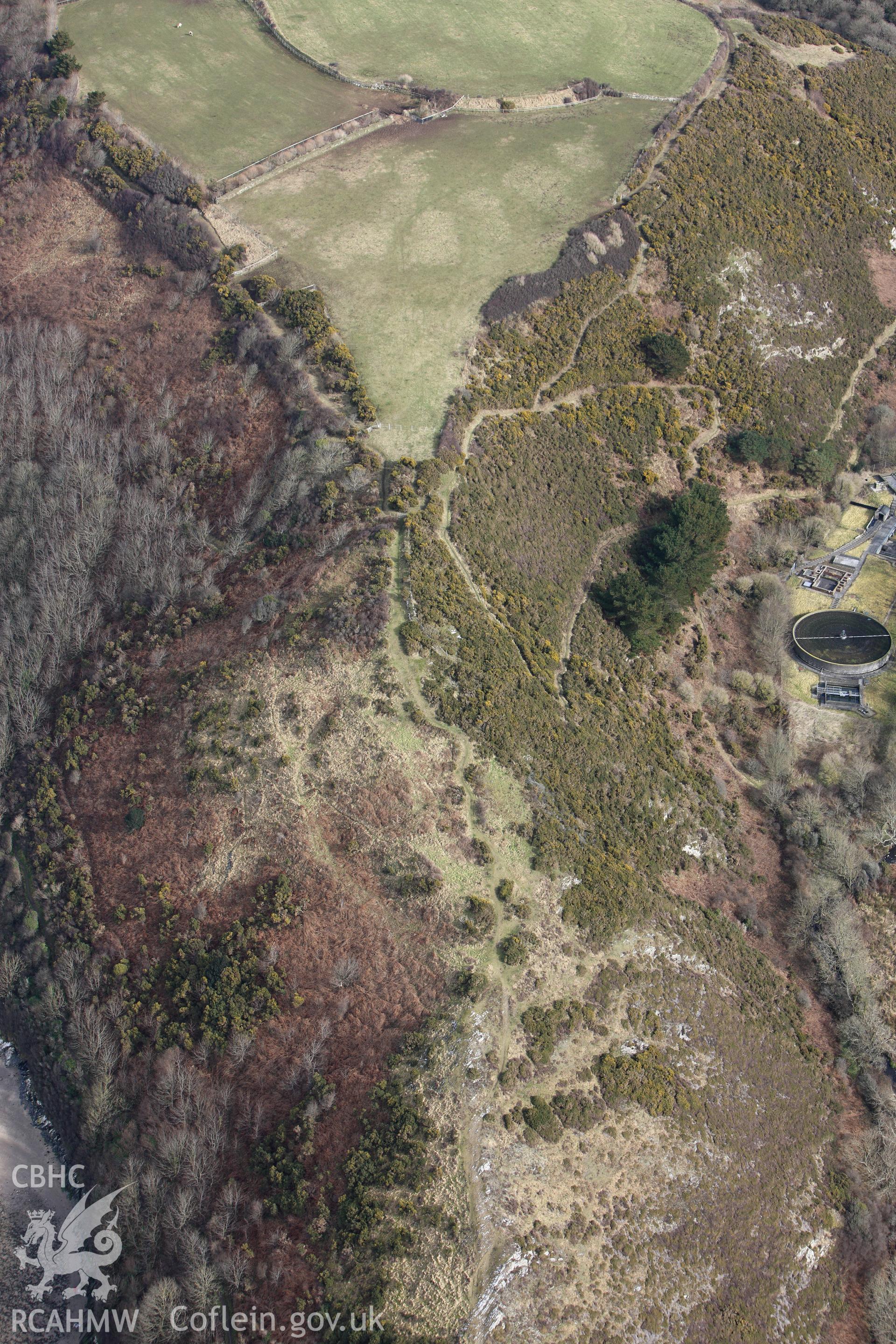 RCAHMW colour oblique aerial photograph of Gribin Hillfort, Solva. Taken on 02 March 2010 by Toby Driver