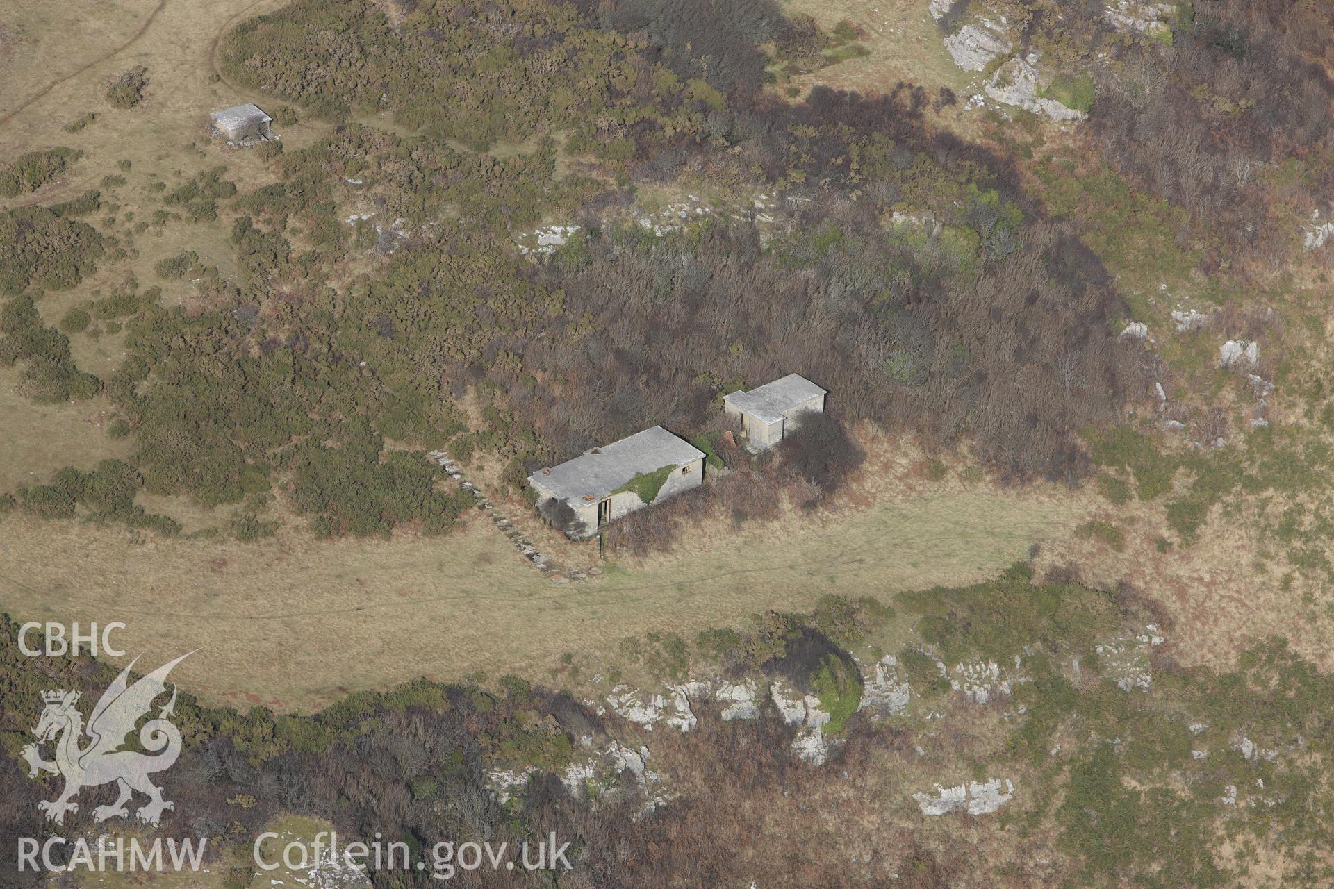 RCAHMW colour oblique photograph of Oxwich Point Radar Station. Taken by Toby Driver on 02/03/2010.