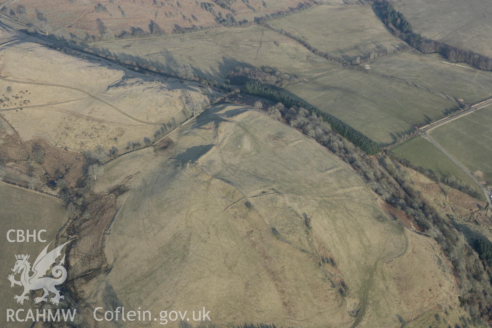 RCAHMW colour oblique photograph of Graig Fawr Camp. Taken by Toby Driver on 11/03/2010.