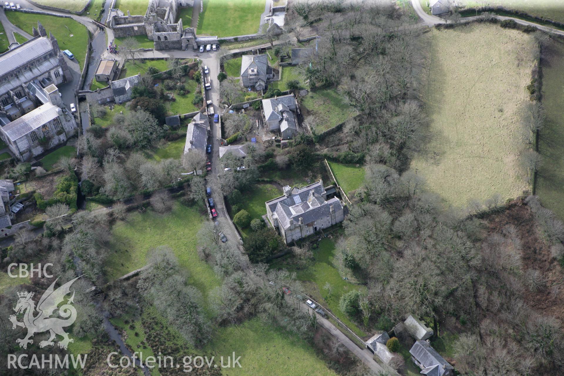 RCAHMW colour oblique aerial photograph of Canonry at St Davids. Taken on 02 March 2010 by Toby Driver