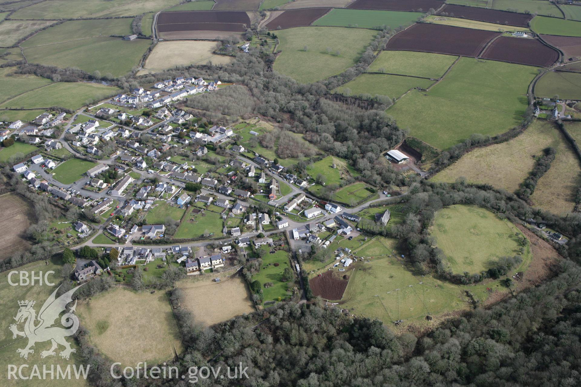 RCAHMW colour oblique aerial photograph of Rosemarket Rath. Taken on 02 March 2010 by Toby Driver