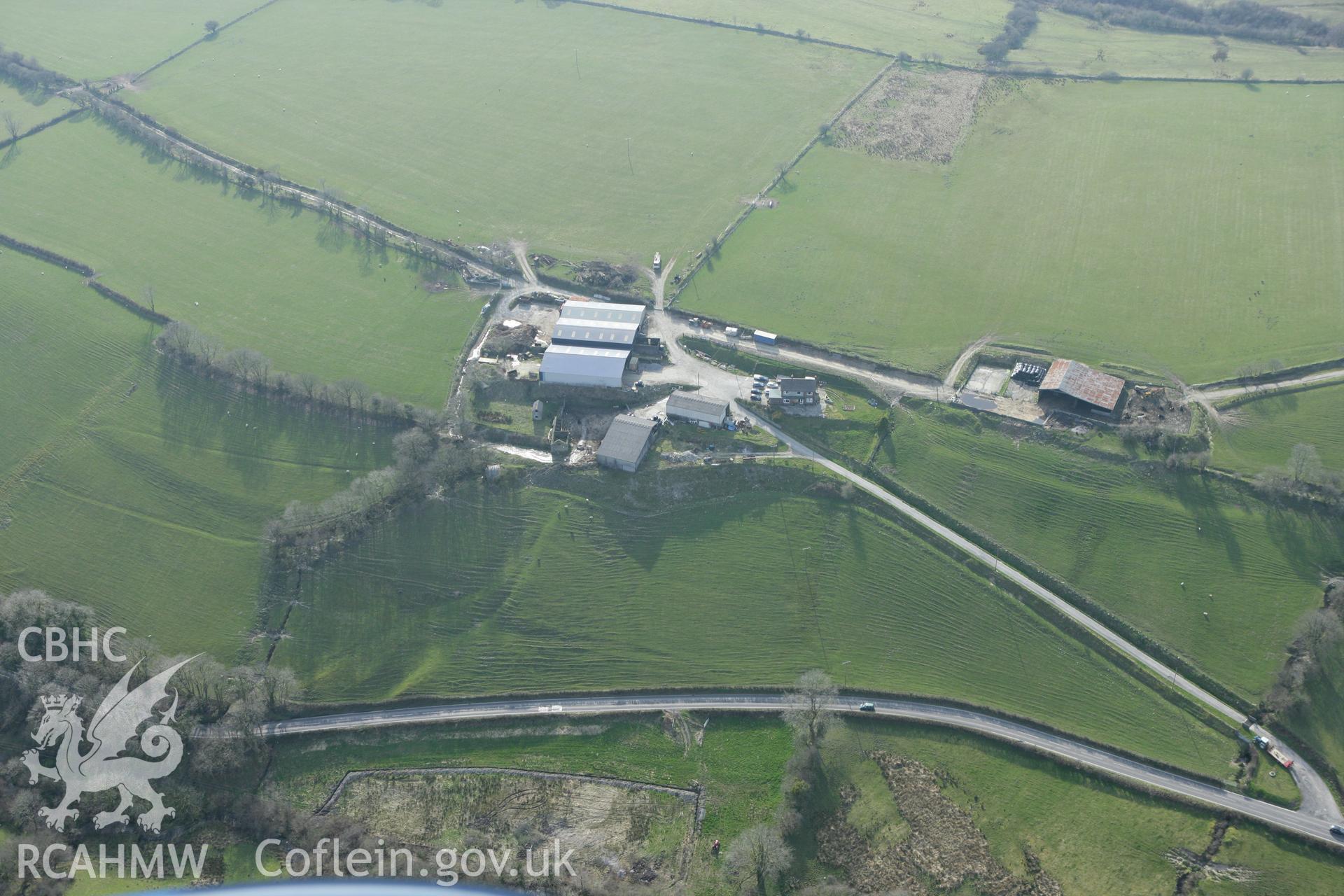 RCAHMW colour oblique aerial photograph of Clawdd Mawr. Taken on 13 April 2010 by Toby Driver