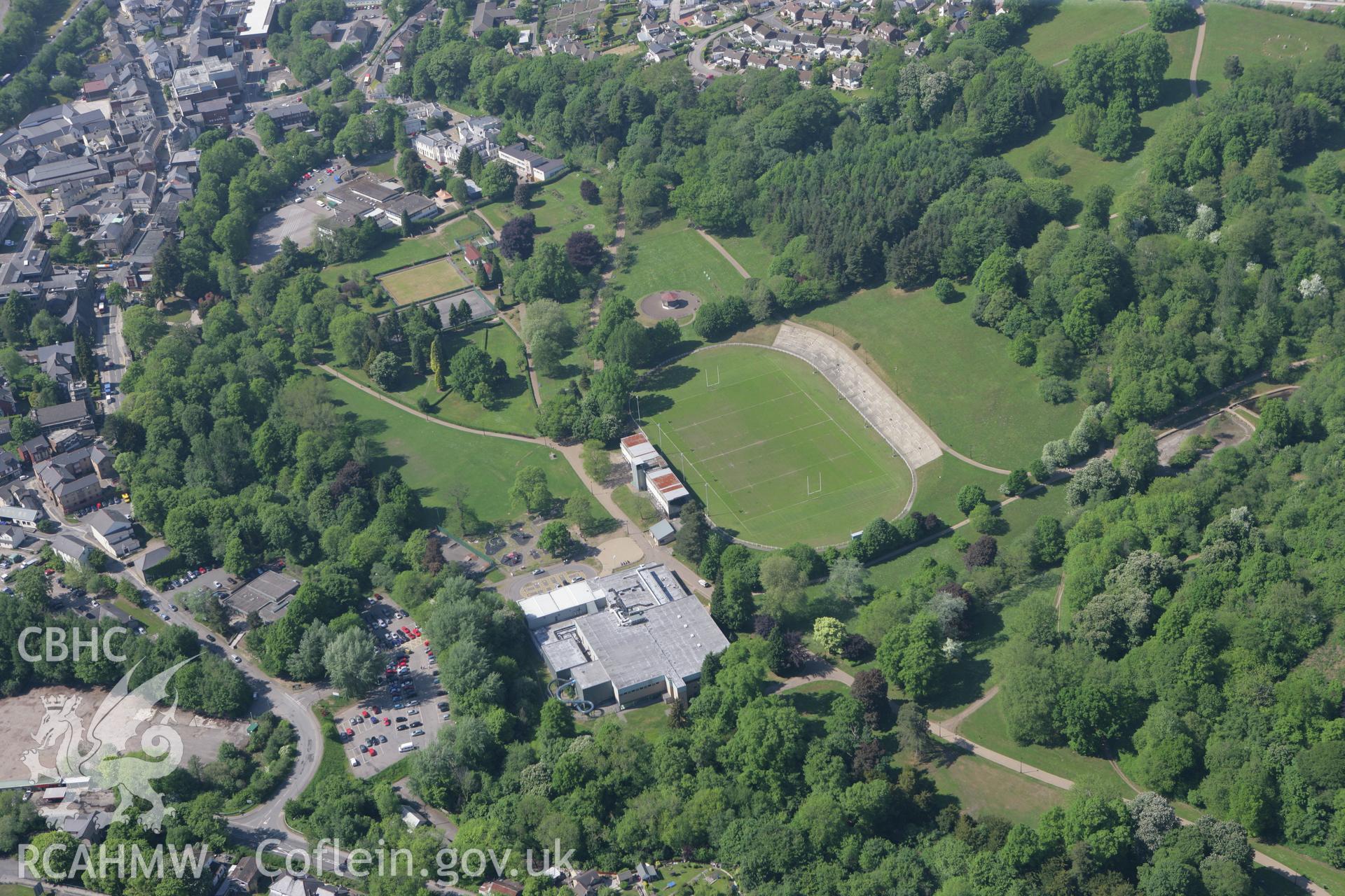 RCAHMW colour oblique photograph of Pontypool Park. Taken by Toby Driver on 24/05/2010.