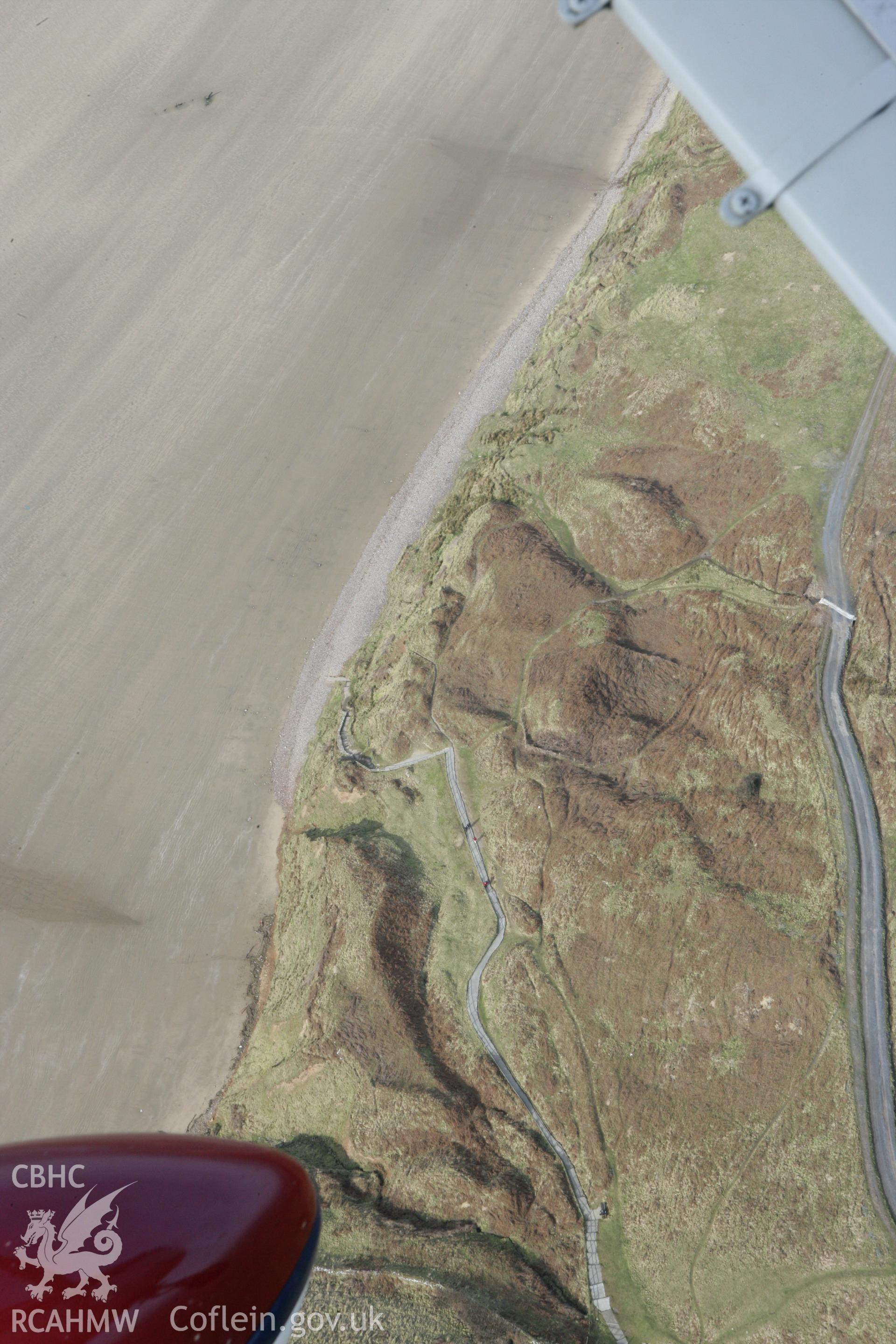 RCAHMW colour oblique photograph of Rhossili Medieval Settlement. Taken by Toby Driver on 02/03/2010.