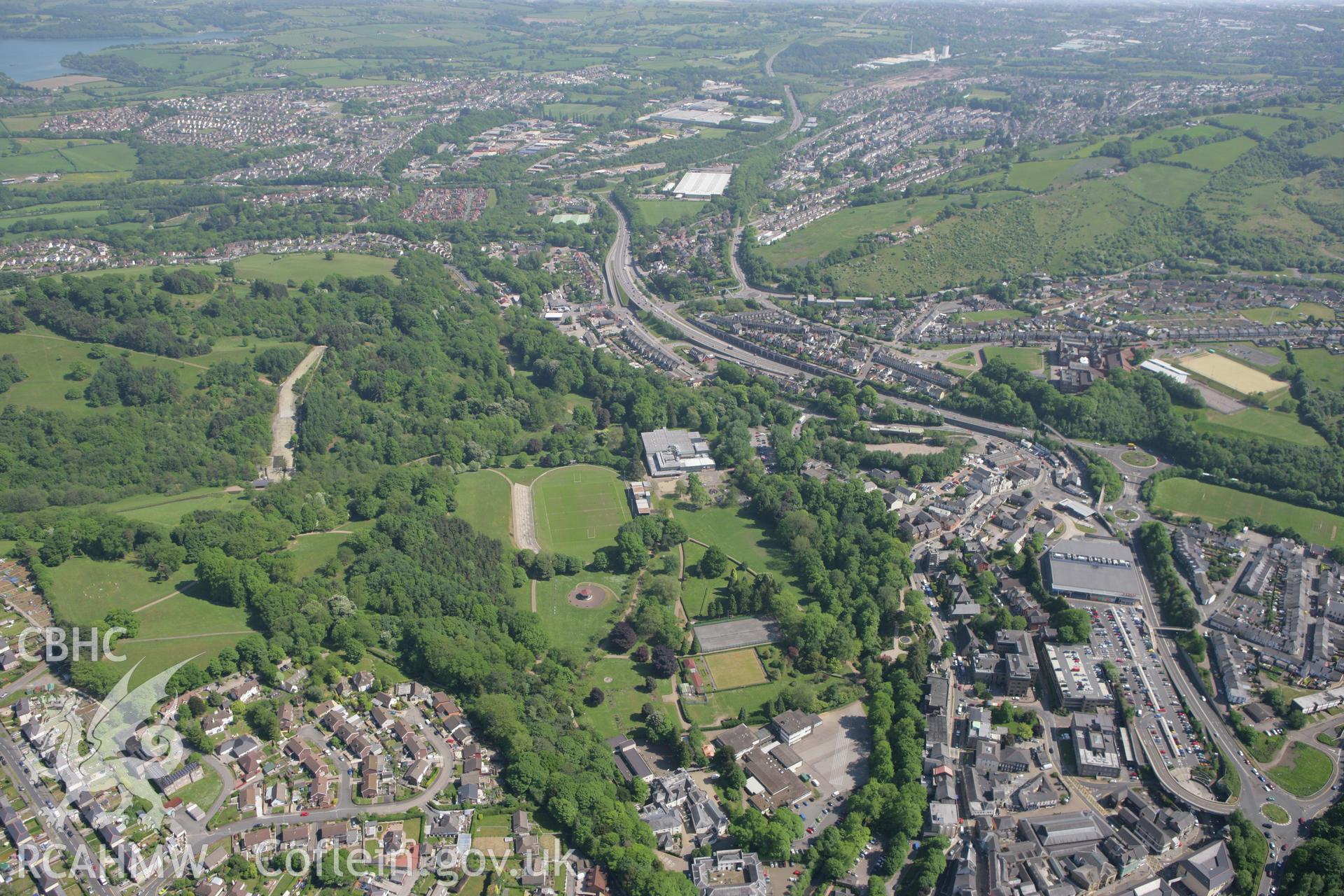 RCAHMW colour oblique photograph of Pontypool Park. Taken by Toby Driver on 24/05/2010.