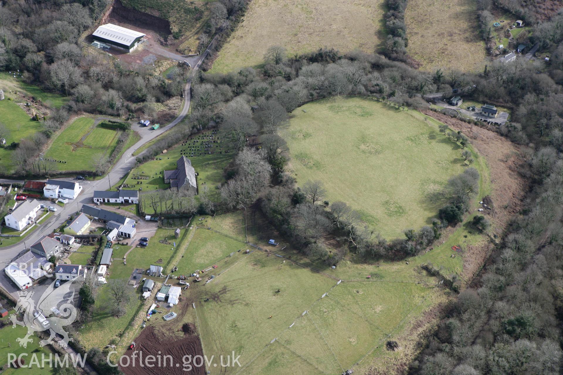 RCAHMW colour oblique aerial photograph of Rosemarket Rath. Taken on 02 March 2010 by Toby Driver