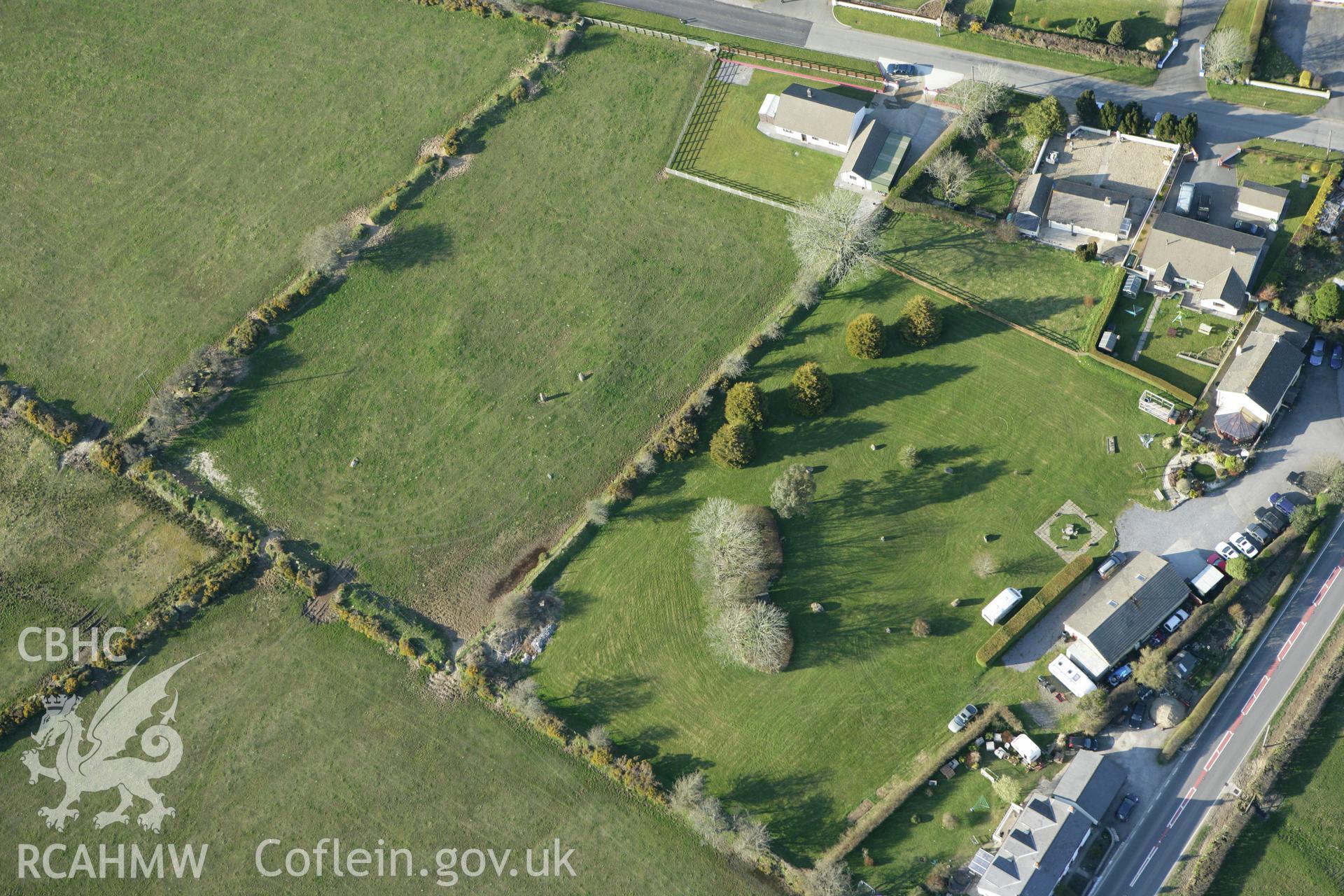 RCAHMW colour oblique aerial photograph of Meini Gwyr, Glandy Cross. Taken on 13 April 2010 by Toby Driver