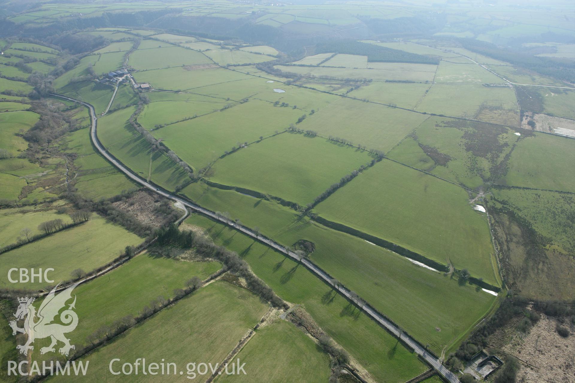 RCAHMW colour oblique aerial photograph of Clawdd Mawr. Taken on 13 April 2010 by Toby Driver