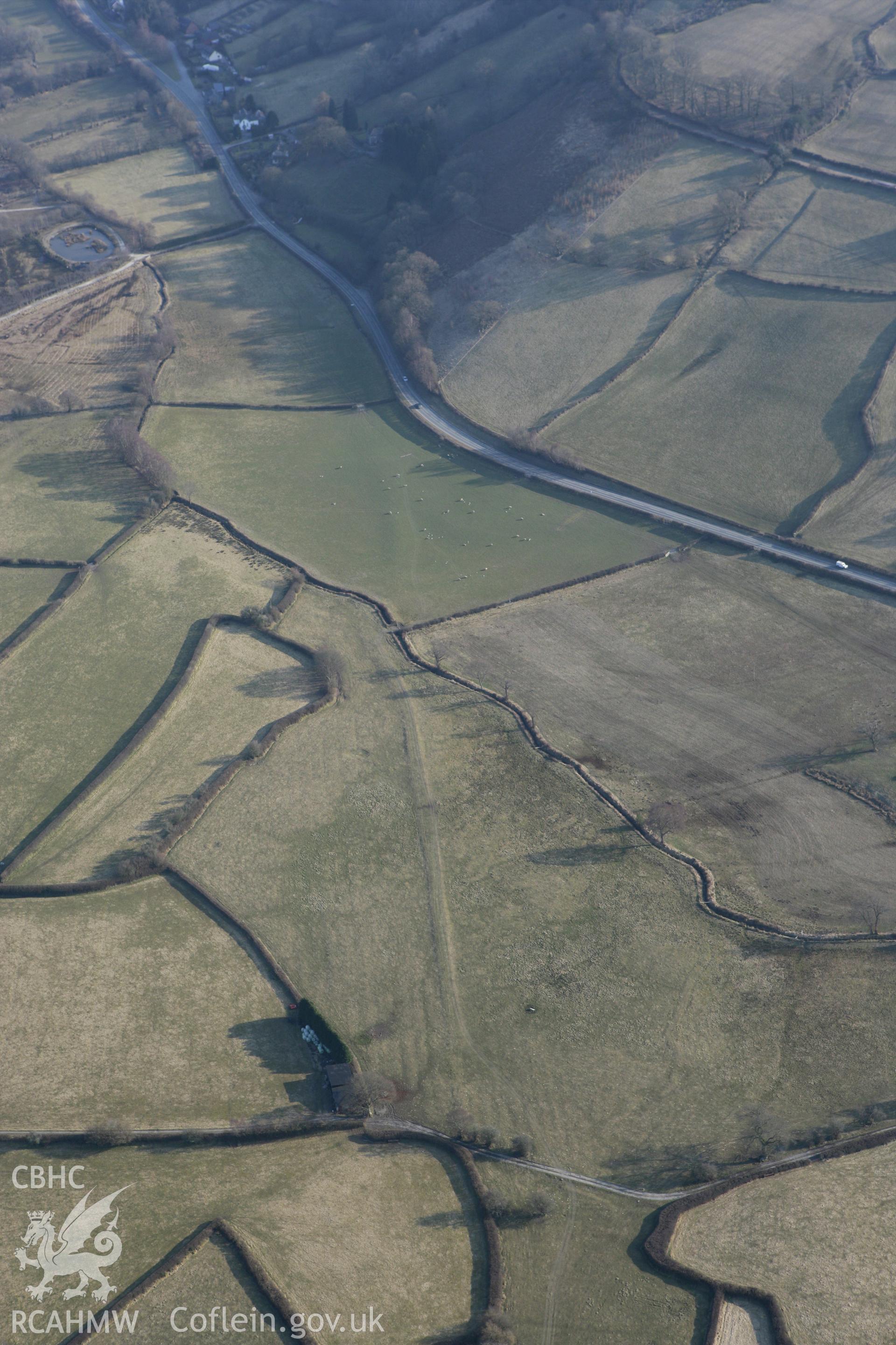 RCAHMW colour oblique photograph of Ty Lettice, Roman Road Segment. Taken by Toby Driver on 11/03/2010.