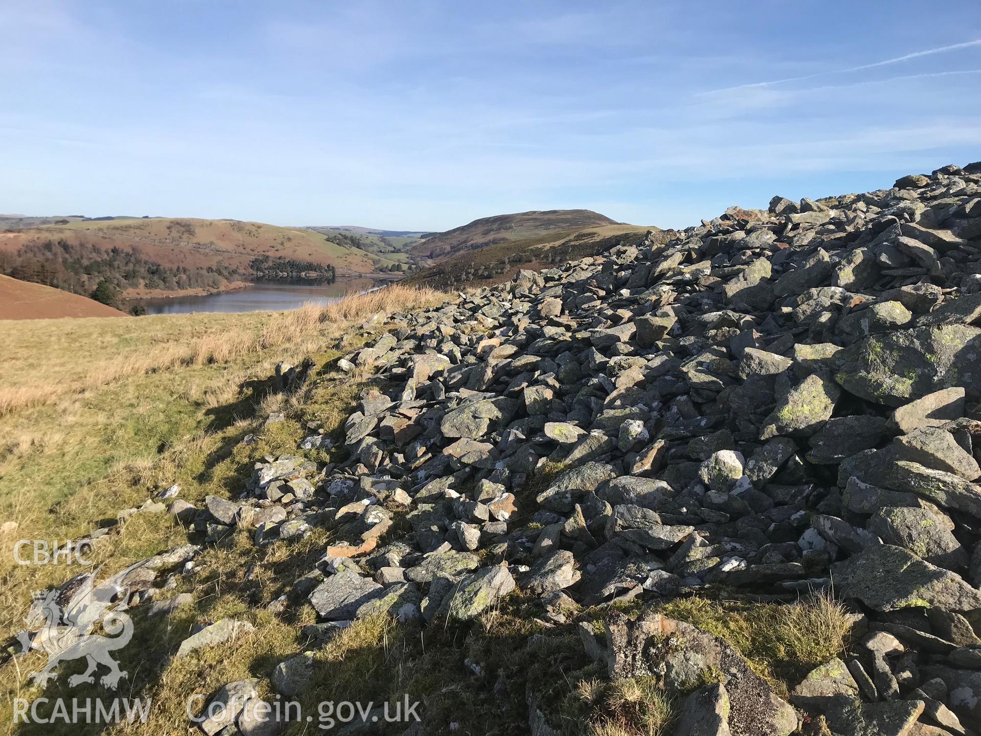 Digital colour photograph of Pen-y-Gaer hillfort, Llanidloes, taken by Paul R. Davis on 14th February 2019.