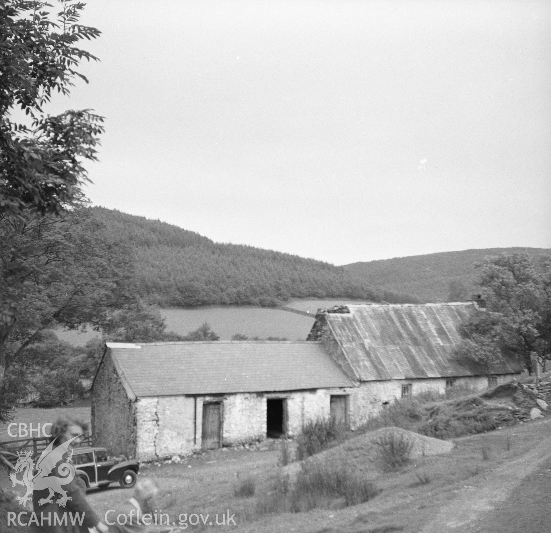 Digital copy of a black and white nitrate negative showing exterior view of Erw Domi, Porth-y-Rhyd, Carmarthenshire