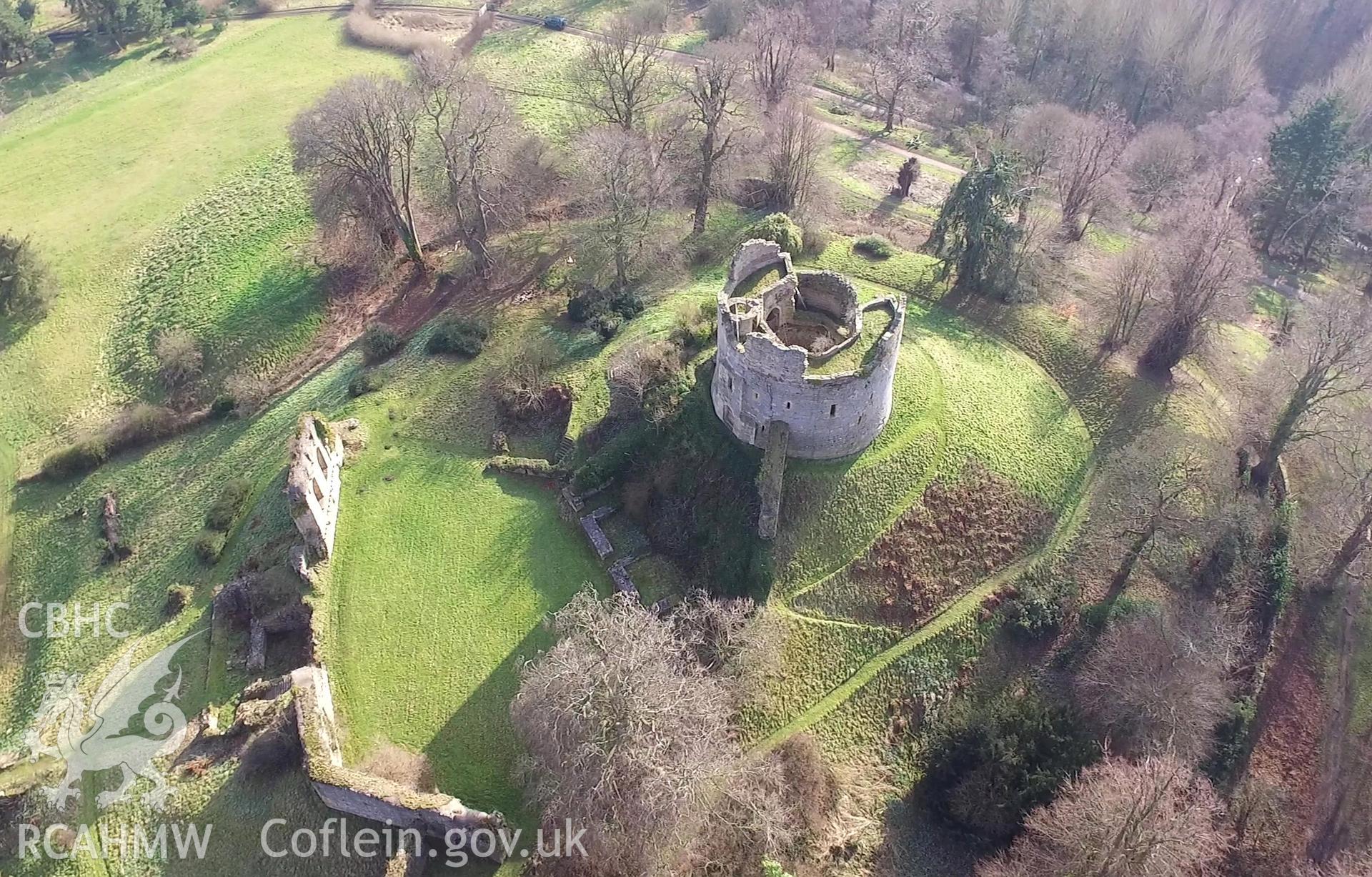 Photo showing view of Hawarden Castle, taken by Paul R. Davis, February 2018.