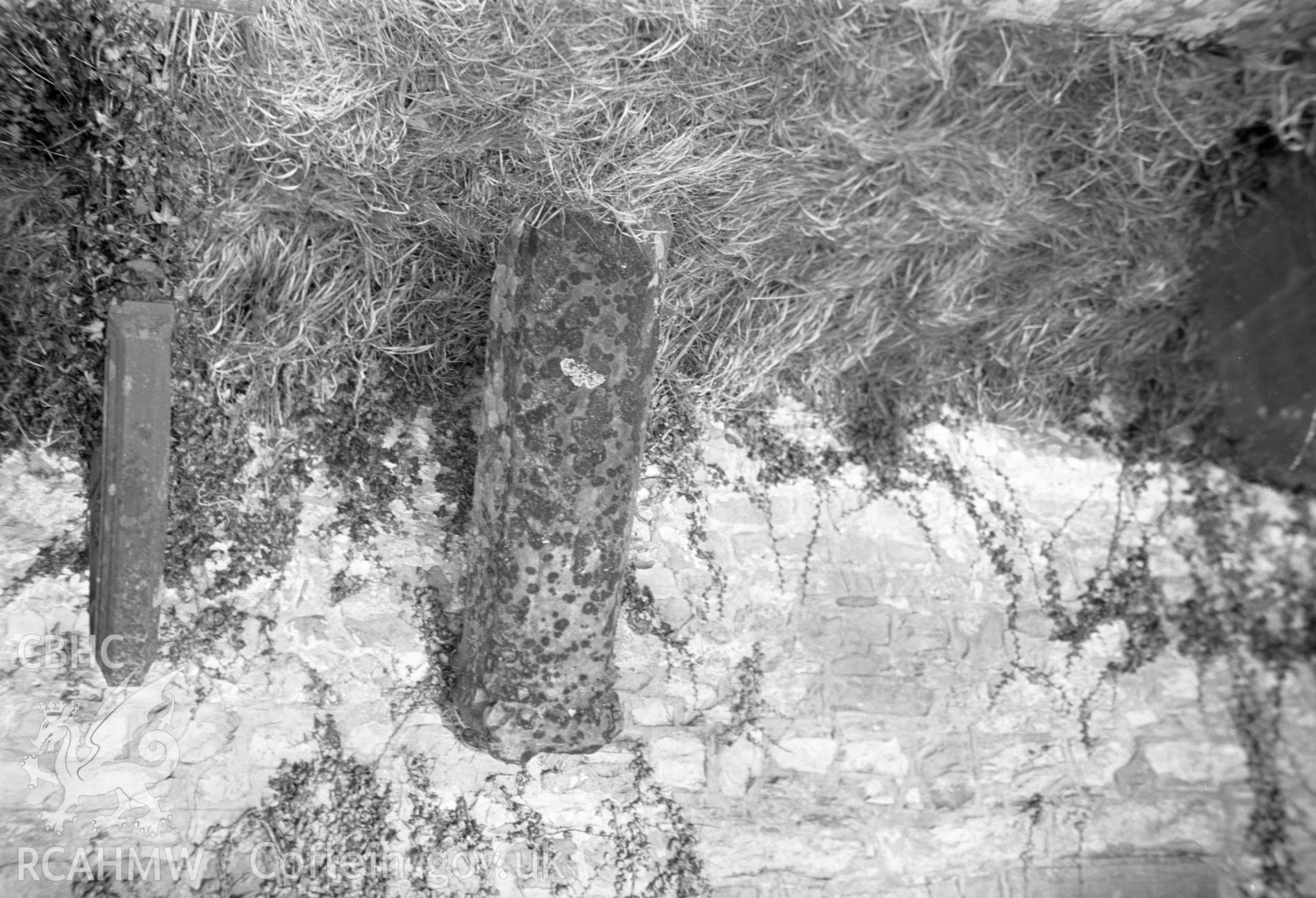 Digital copy of a black and white negative showing cross shaft at Coychurch.