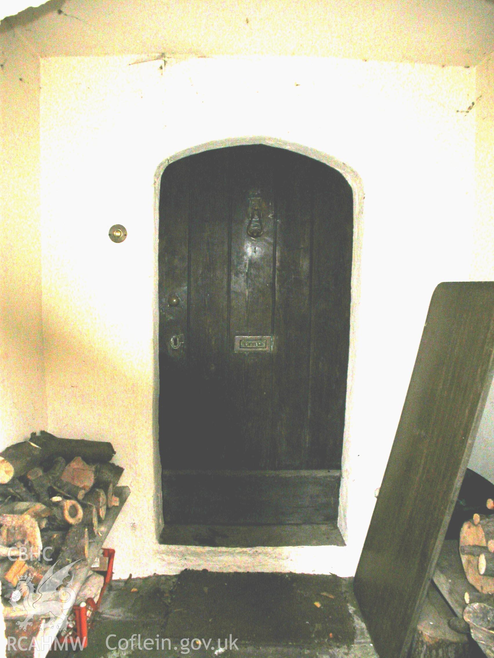 Photographic survey showing interior door at Church House, Mitchel Troy, by Geoff Ward, 2005.