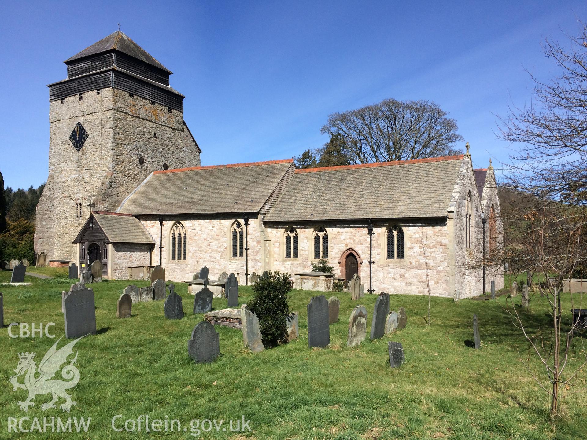 Colour photo showing external view of St. Michael and All Angels Church, Kerry, taken by Paul R. Davis, 2018.