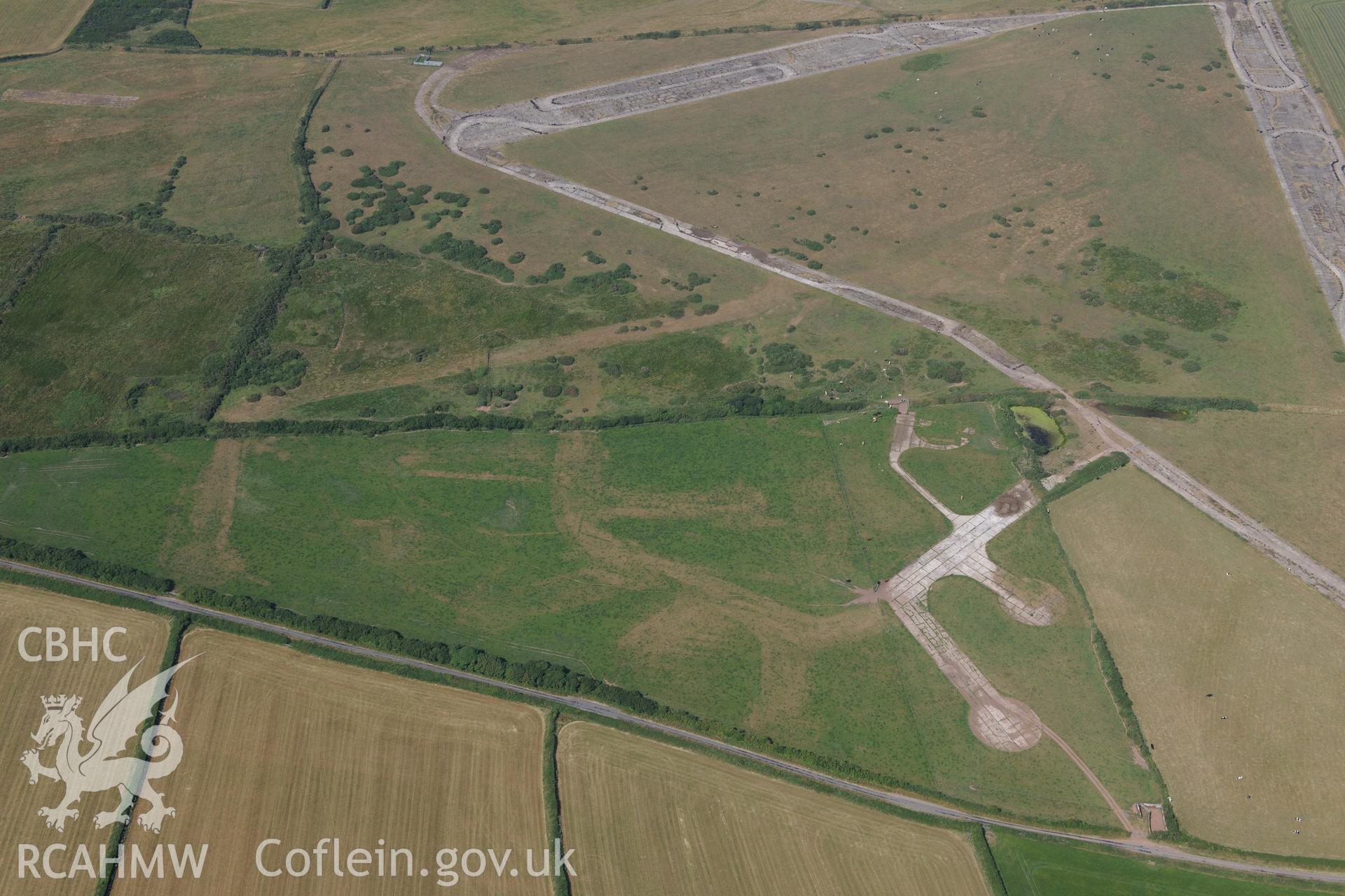 Talbenny Airfield. Oblique aerial photograph taken during the Royal Commission?s programme of archaeological aerial reconnaissance by Toby Driver on 16th July 2013.