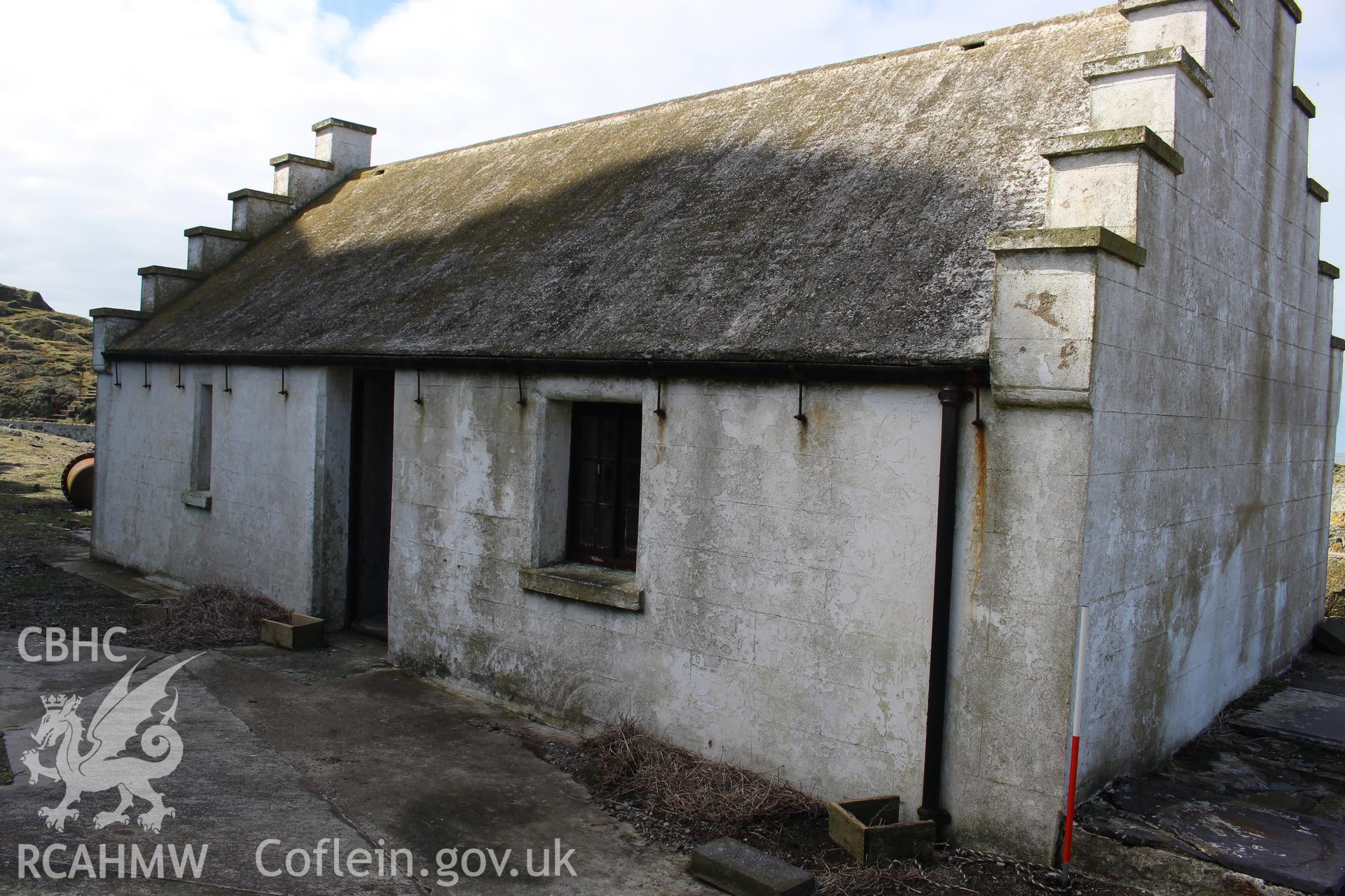 Skerries lighthouse keeper's cottage. Investigator's photographic survey for the CHERISH Project. ? Crown: CHERISH PROJECT 2018. Produced with EU funds through the Ireland Wales Co-operation Programme 2014-2020. All material made freely available through the Open Government Licence.