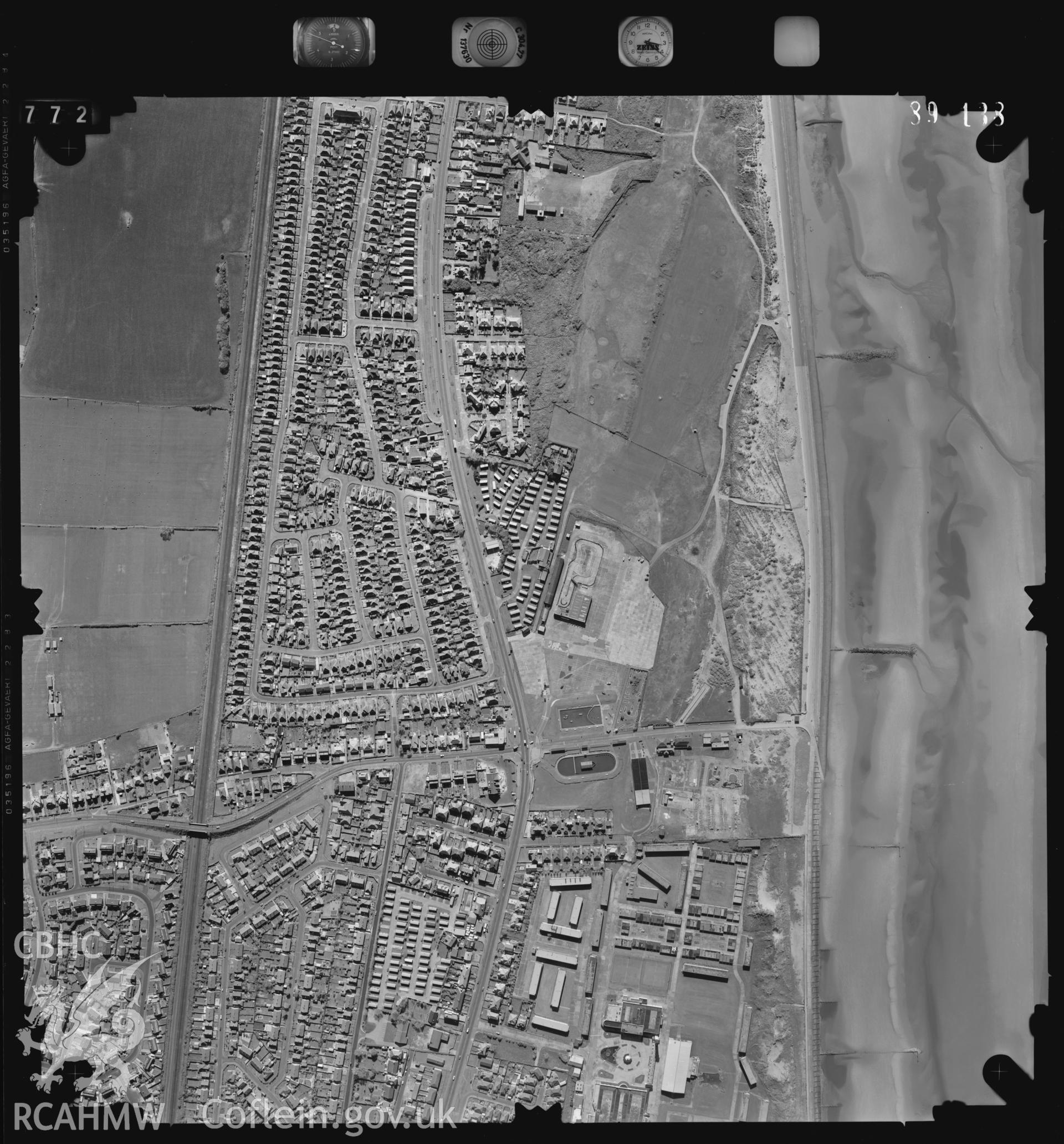 Digital copy of an aerial view of Prestatyn taken by Ordnance Survey. SJ045828.