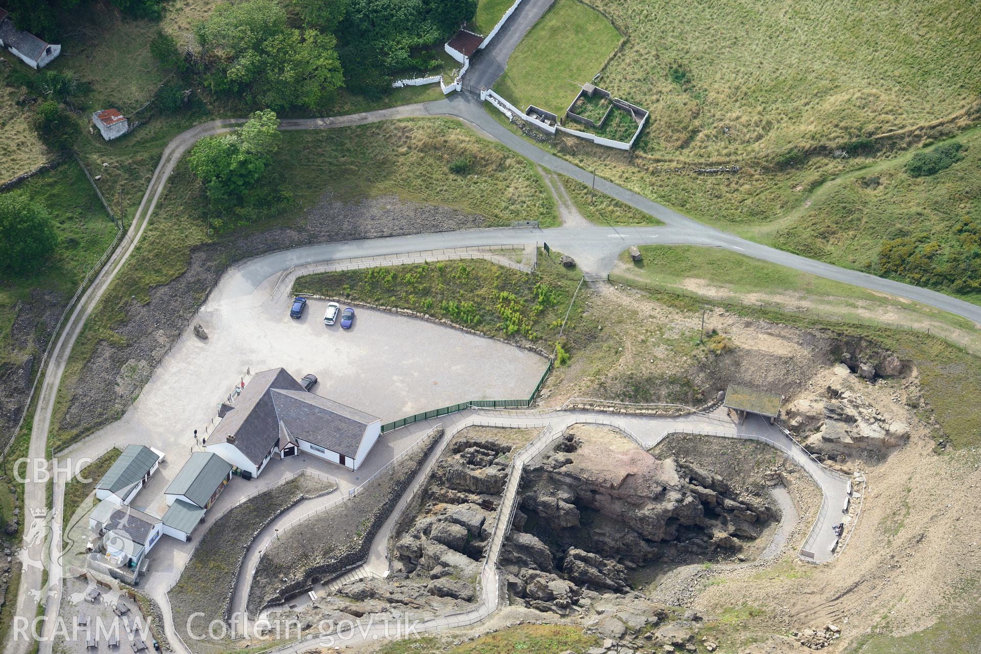 The Great Orme copper mine. Oblique aerial photograph taken during the Royal Commission's programme of archaeological aerial reconnaissance by Toby Driver on 11th September 2015.