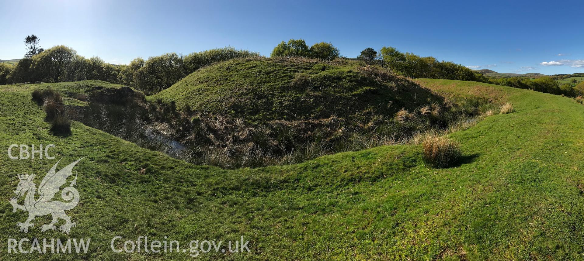 Colour photo of Twdin (also known as Caer Aeron and Fforest Castle), Treflys, taken by Paul R. Davis, 14th May 2018.