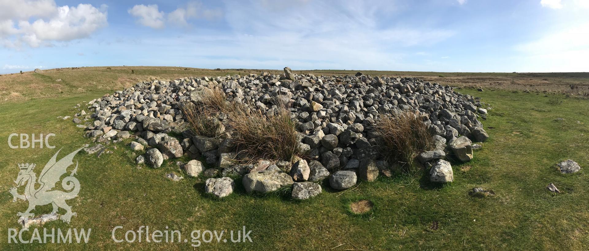 Colour photo showing view of Great Carn, Cefn Bryn, taken by Paul R. Davis, 10th May 2018.