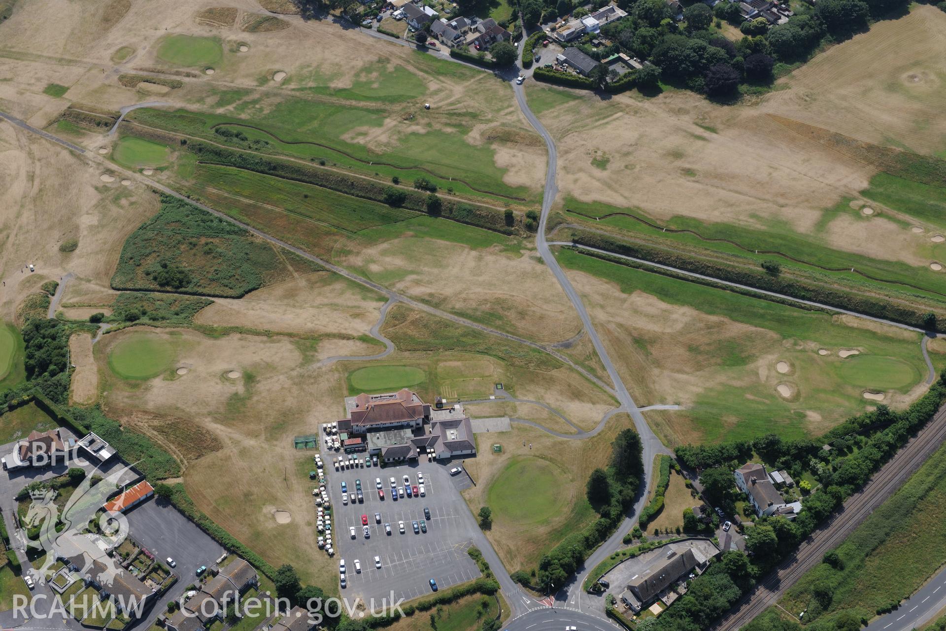 Stanley Pit tramway, Pembrey. Oblique aerial photograph taken during the Royal Commission?s programme of archaeological aerial reconnaissance by Toby Driver on 16th July 2013.