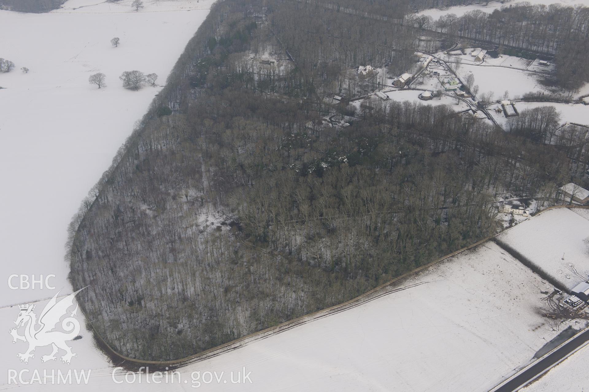 St Fagans Mueseum of Welsh Life. Oblique aerial photograph taken during the Royal Commission?s programme of archaeological aerial reconnaissance by Toby Driver on 24th January 2013.