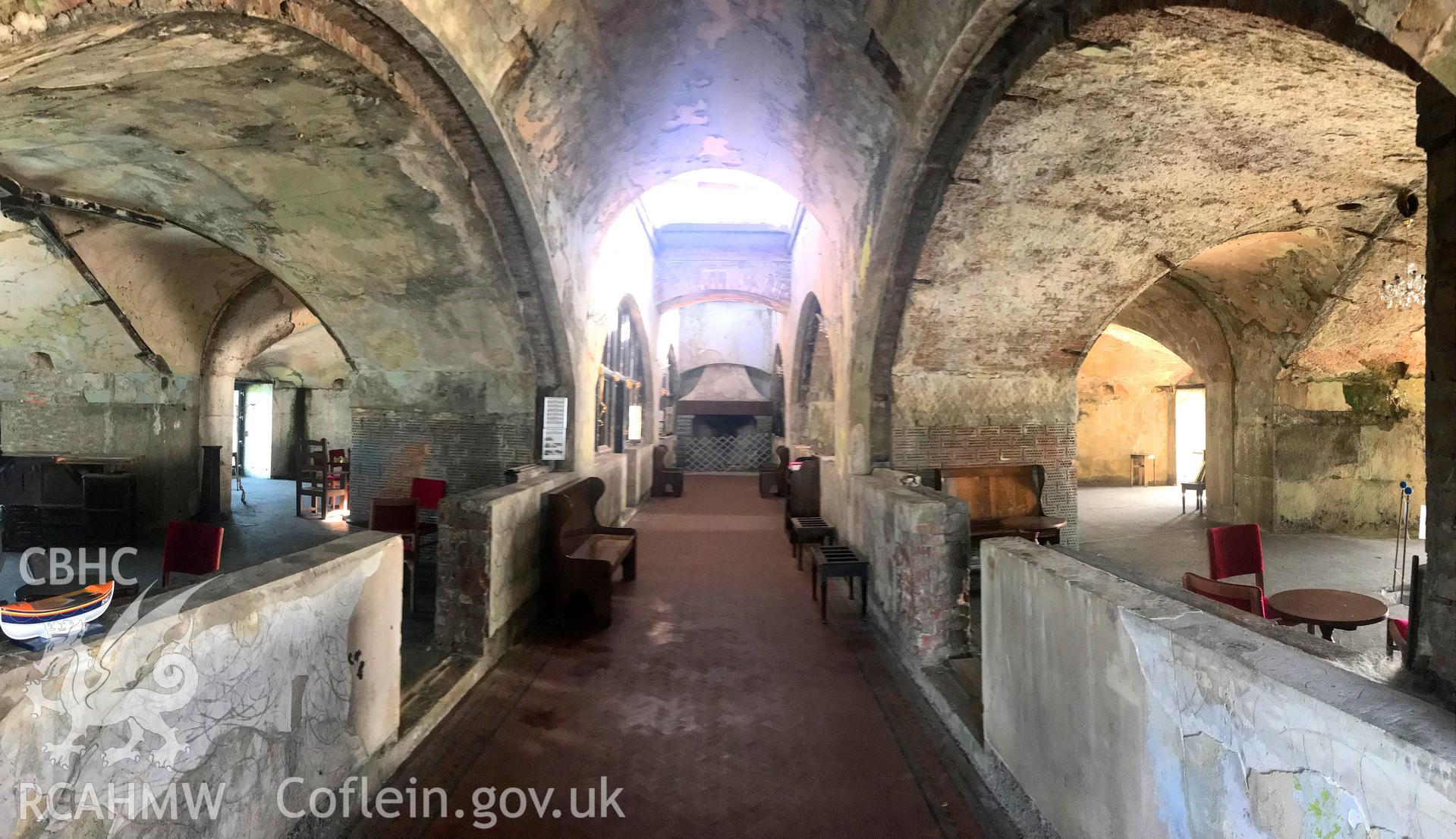 Digital colour photograph showing interior view of St Catherine's Fort, on St Catherine's Island, Tenby, taken by Paul R. Davis on 20th September 2019.