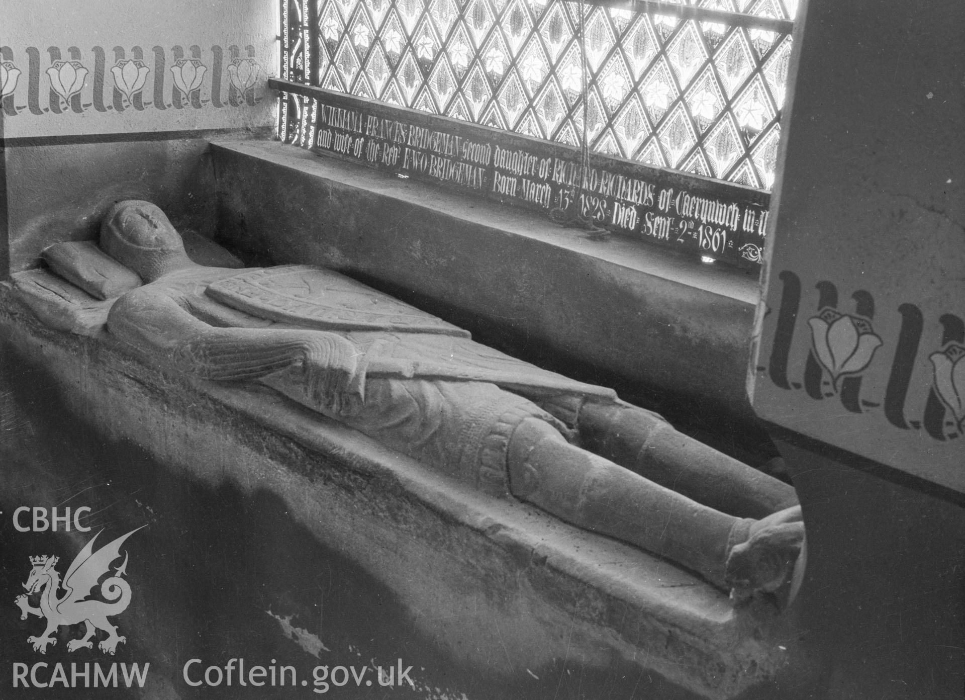 Digital copy of a nitrate negative showing Dolgellau Church Memorial.