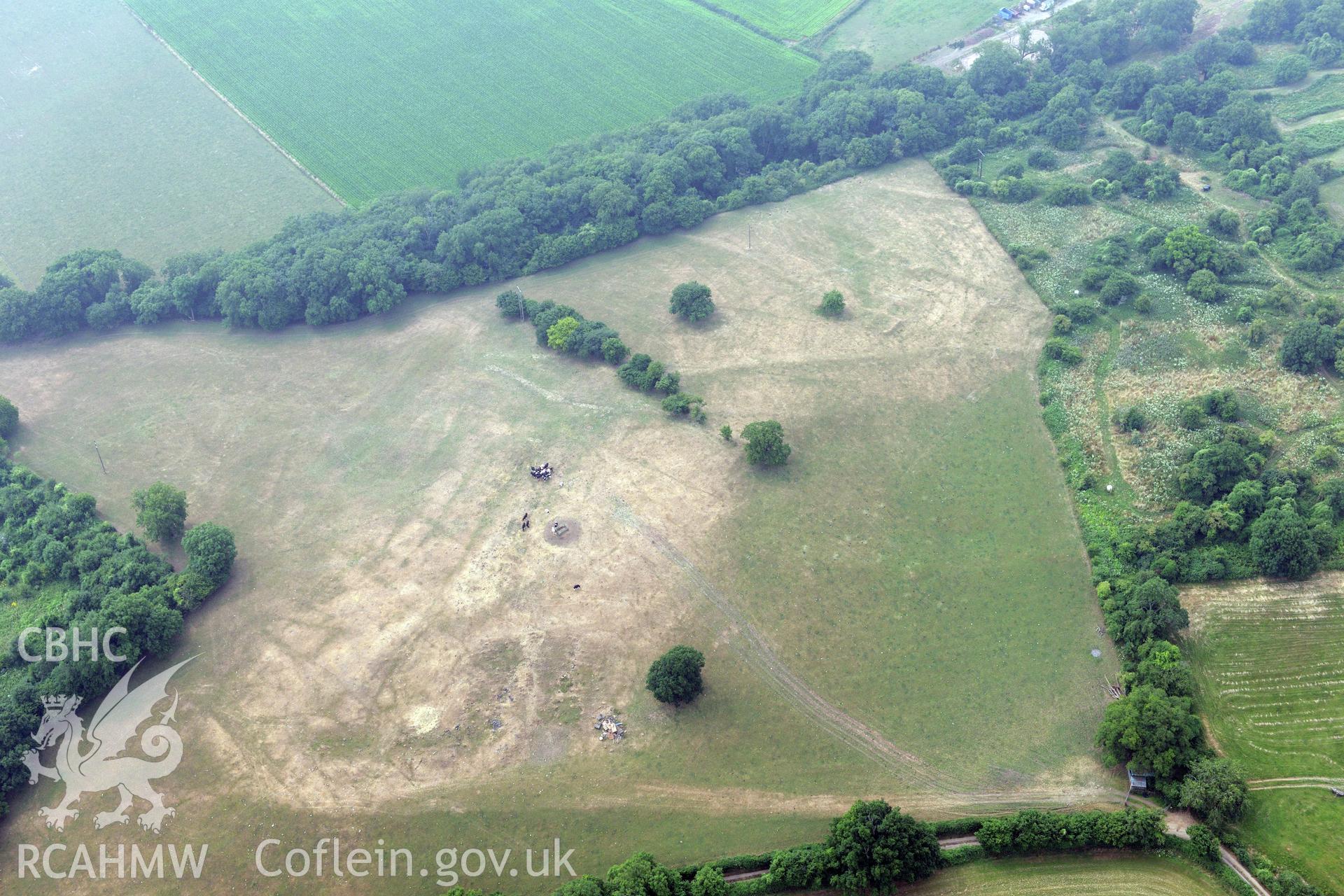 Royal Commission aerial photography of Runston medieval village taken during drought conditions on 22nd July 2013.