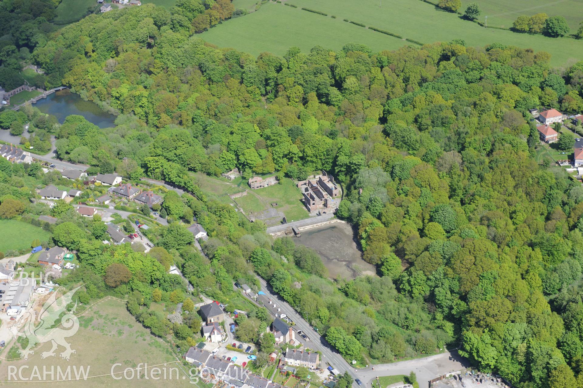 Greenfield Mills, Holywell. Oblique aerial photograph taken during the Royal Commission?s programme of archaeological aerial reconnaissance by Toby Driver on 22nd May 2013.