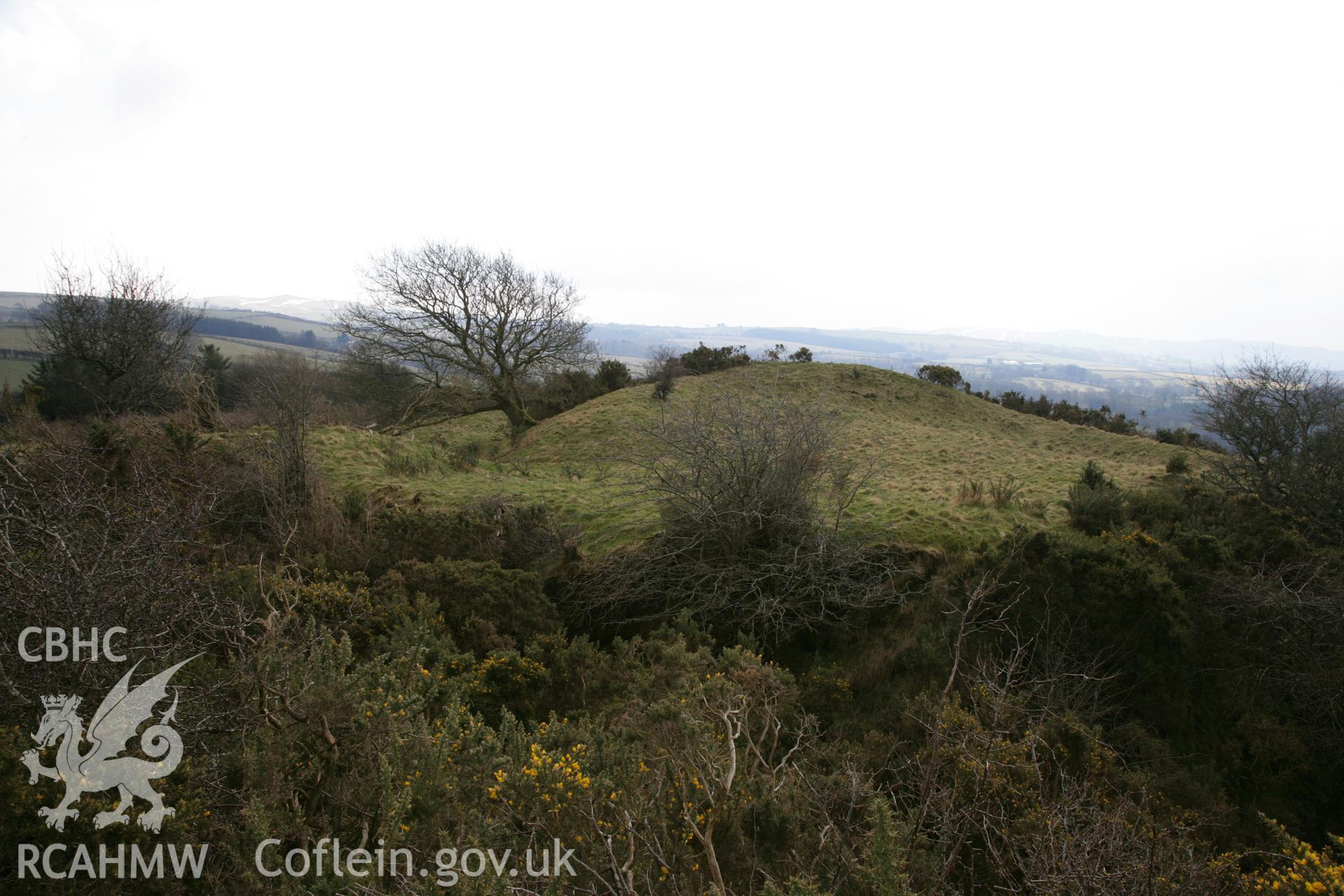 Photographic survey of Pen y Castell hillfort by Toby Driver and Jeffrey L. Davies, showing details of the east facing main gate and interior, conducted on 27th March 2013.