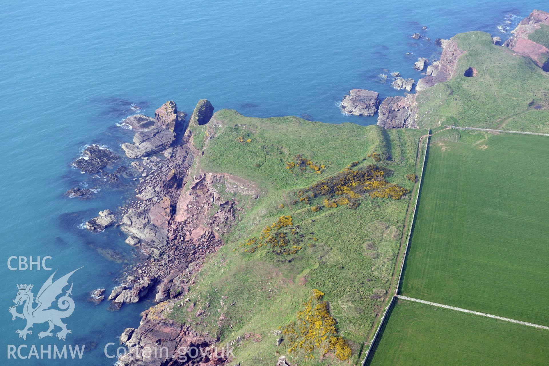 Aerial photography of Tower Point taken on 27th March 2017. Baseline aerial reconnaissance survey for the CHERISH Project. ? Crown: CHERISH PROJECT 2017. Produced with EU funds through the Ireland Wales Co-operation Programme 2014-2020. All material made freely available through the Open Government Licence.