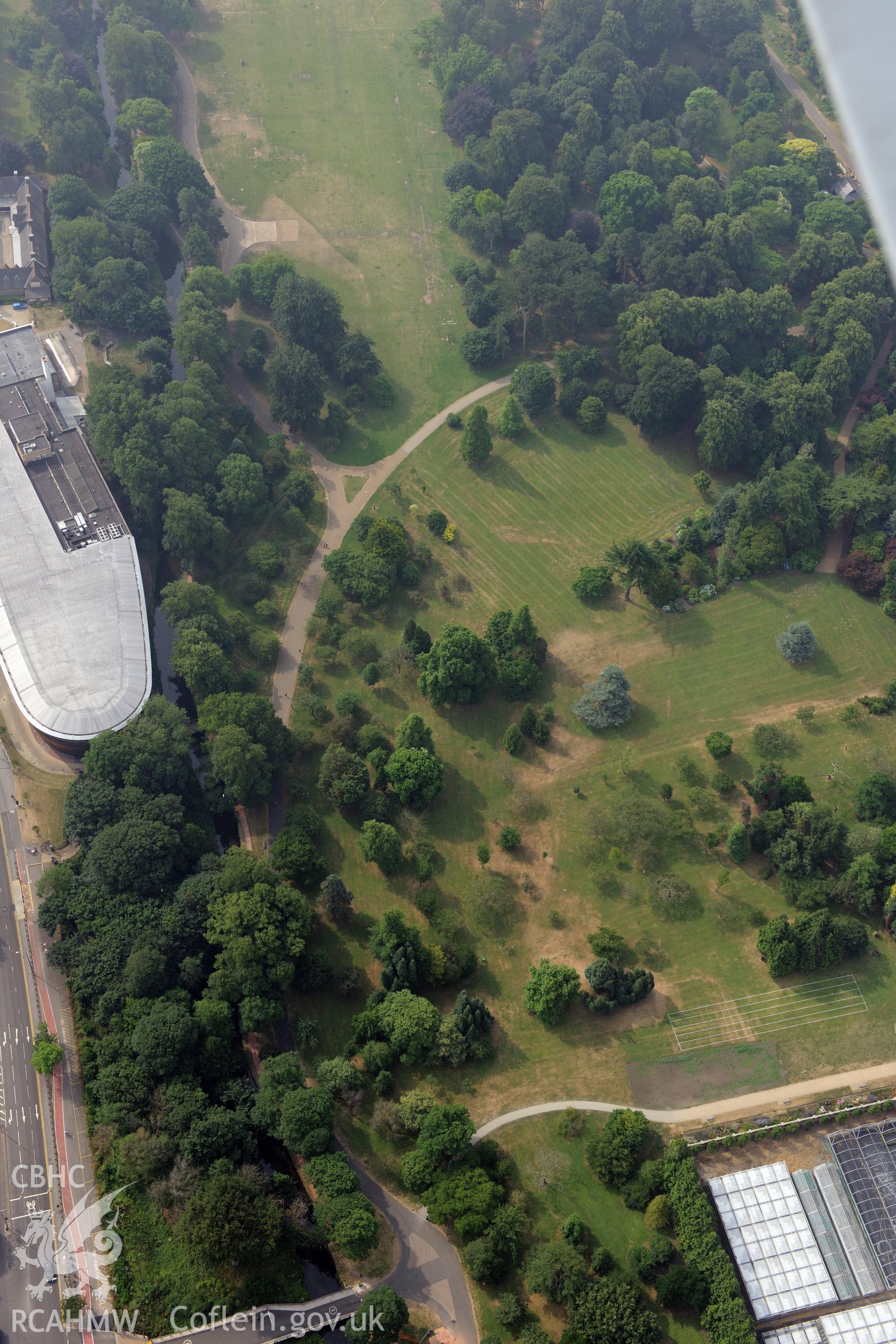 Royal Commission aerial photography of Blackfriars Priory taken during drought conditions on 22nd July 2013.