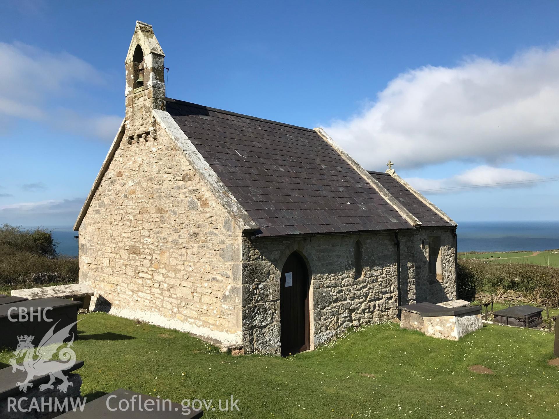 Colour photo showing view of St. Michaels Church, Llanfihangel Din Sylwy, taken by Paul R. Davis, 2018.