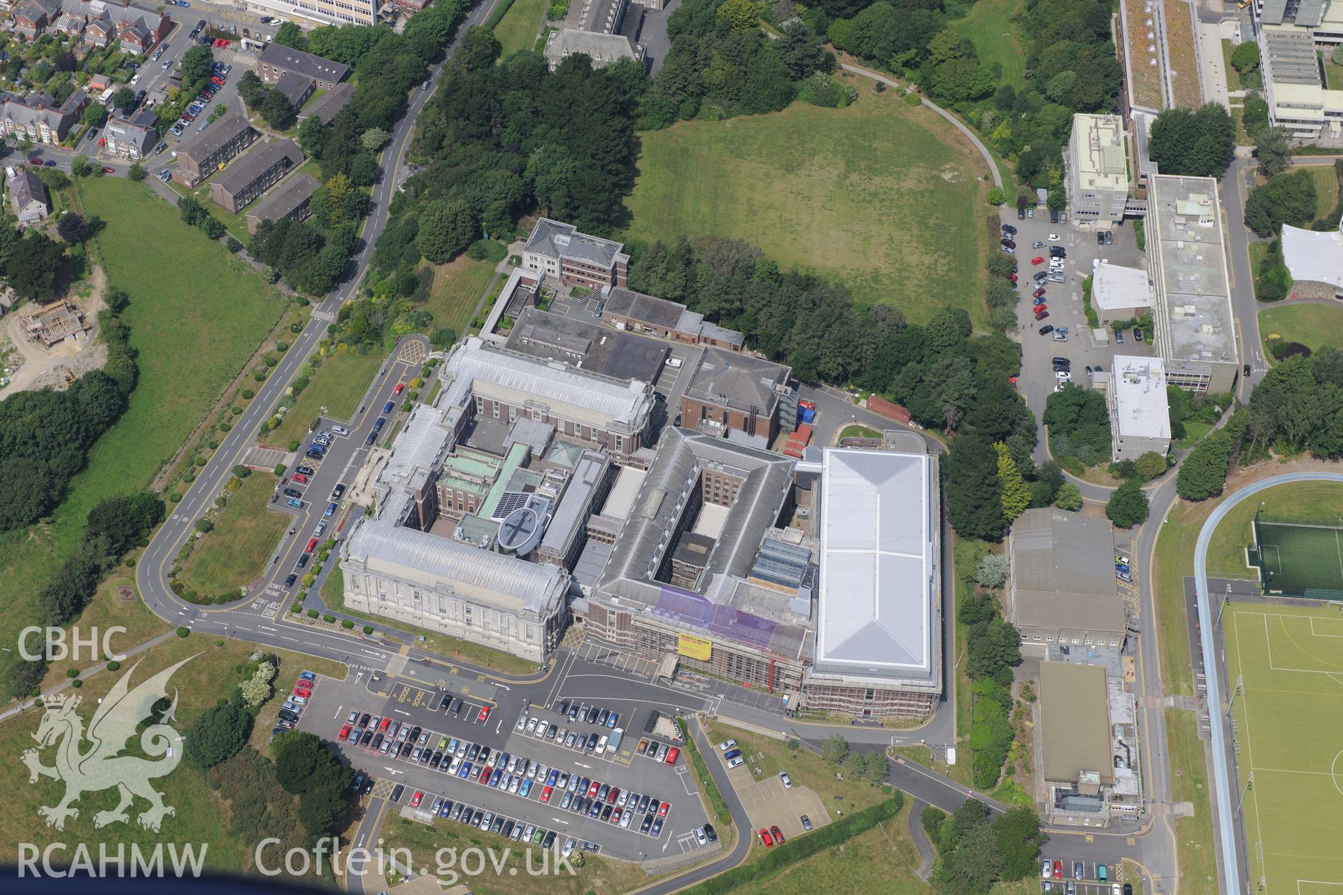 National Library of Wales, Aberystwyth. Oblique aerial photograph taken during the Royal Commission?s programme of archaeological aerial reconnaissance by Toby Driver on 12th July 2013.