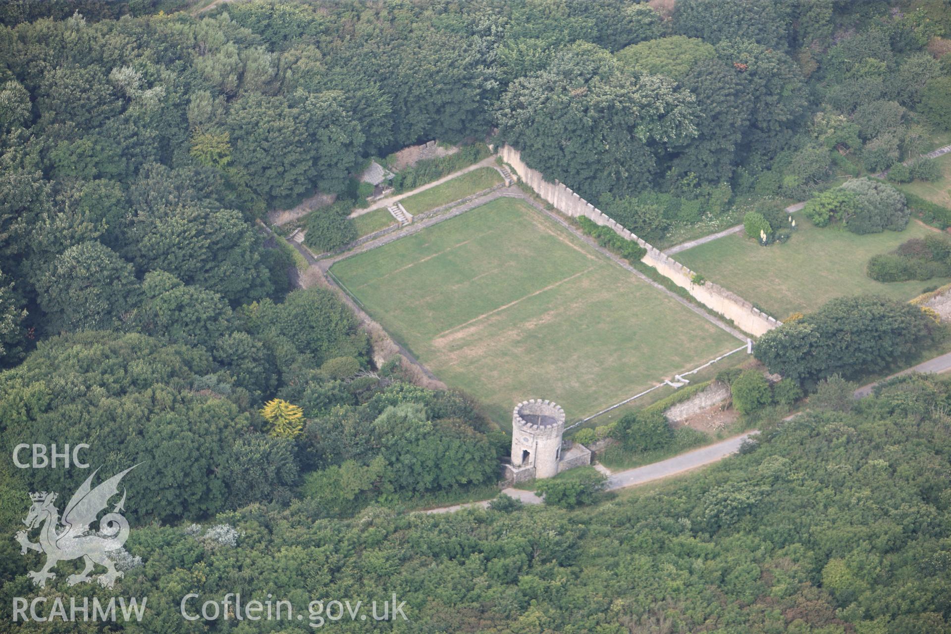 Royal Commission aerial photography of Dunraven Park and Garden recorded during drought conditions on 22nd July 2013.