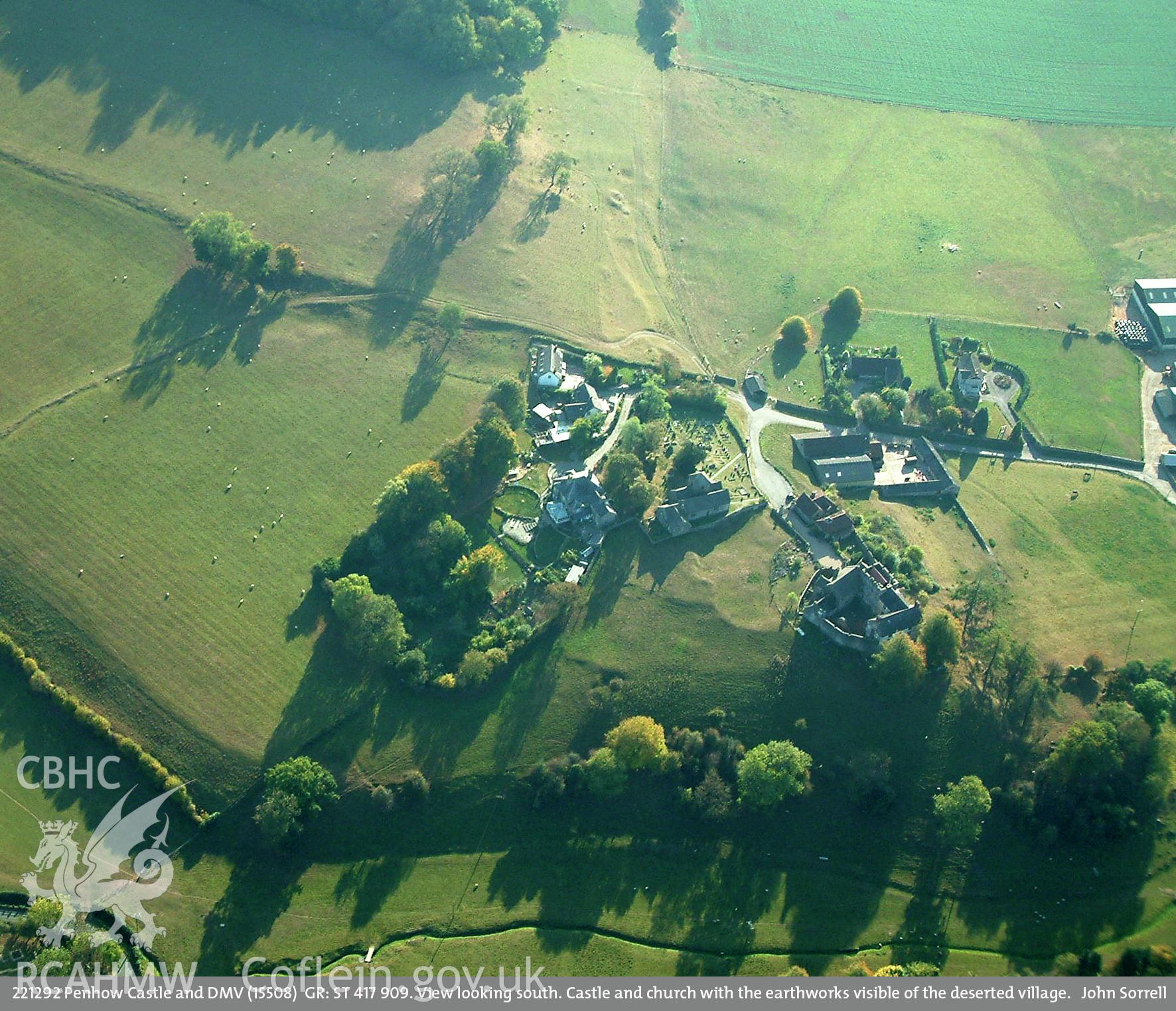 View of Penhow Castle and earthworks, taken by John Sorrell, October 2003.