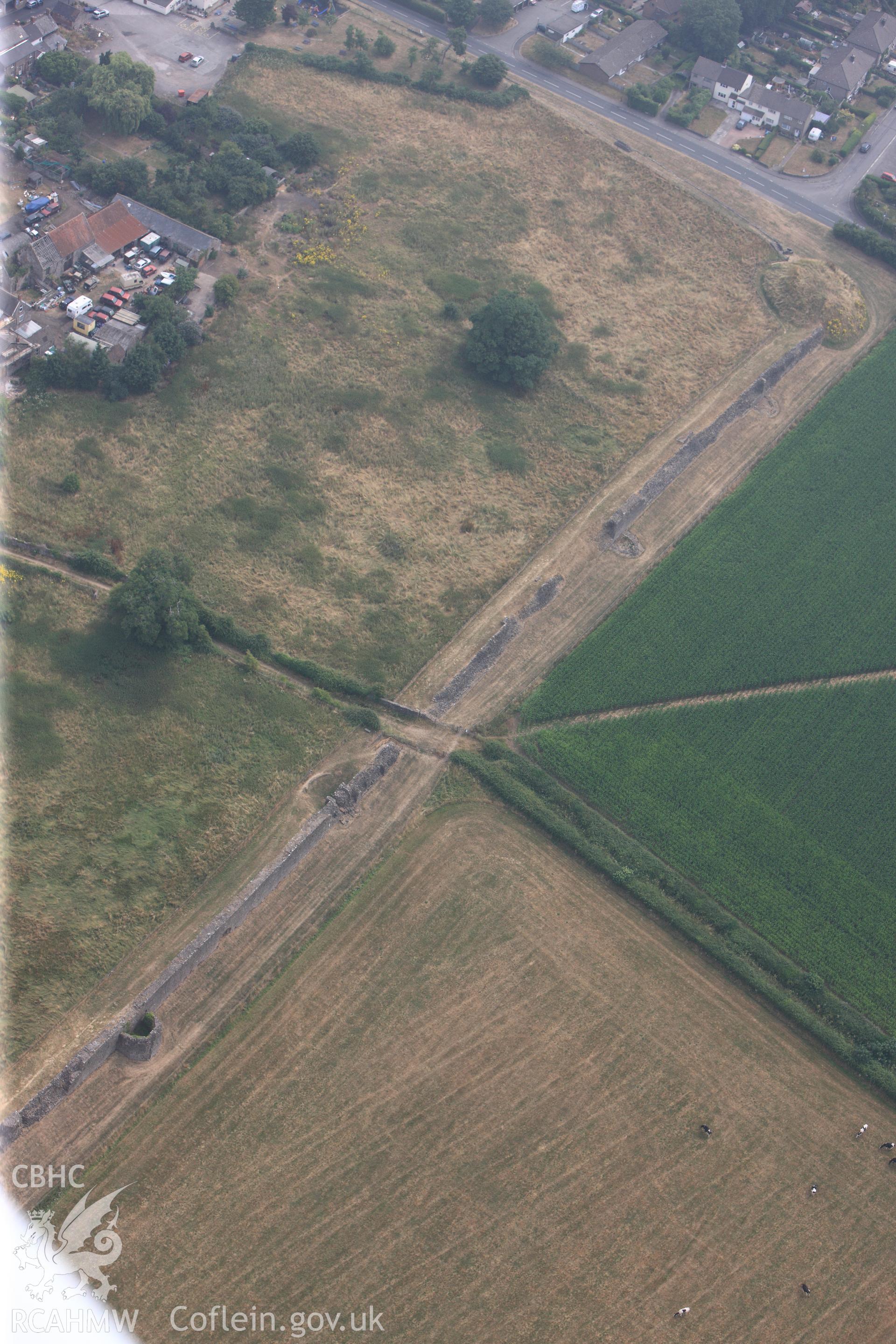 Royal Commission aerial photography of Caerwent Roman city taken during drought conditions on 22nd July 2013.