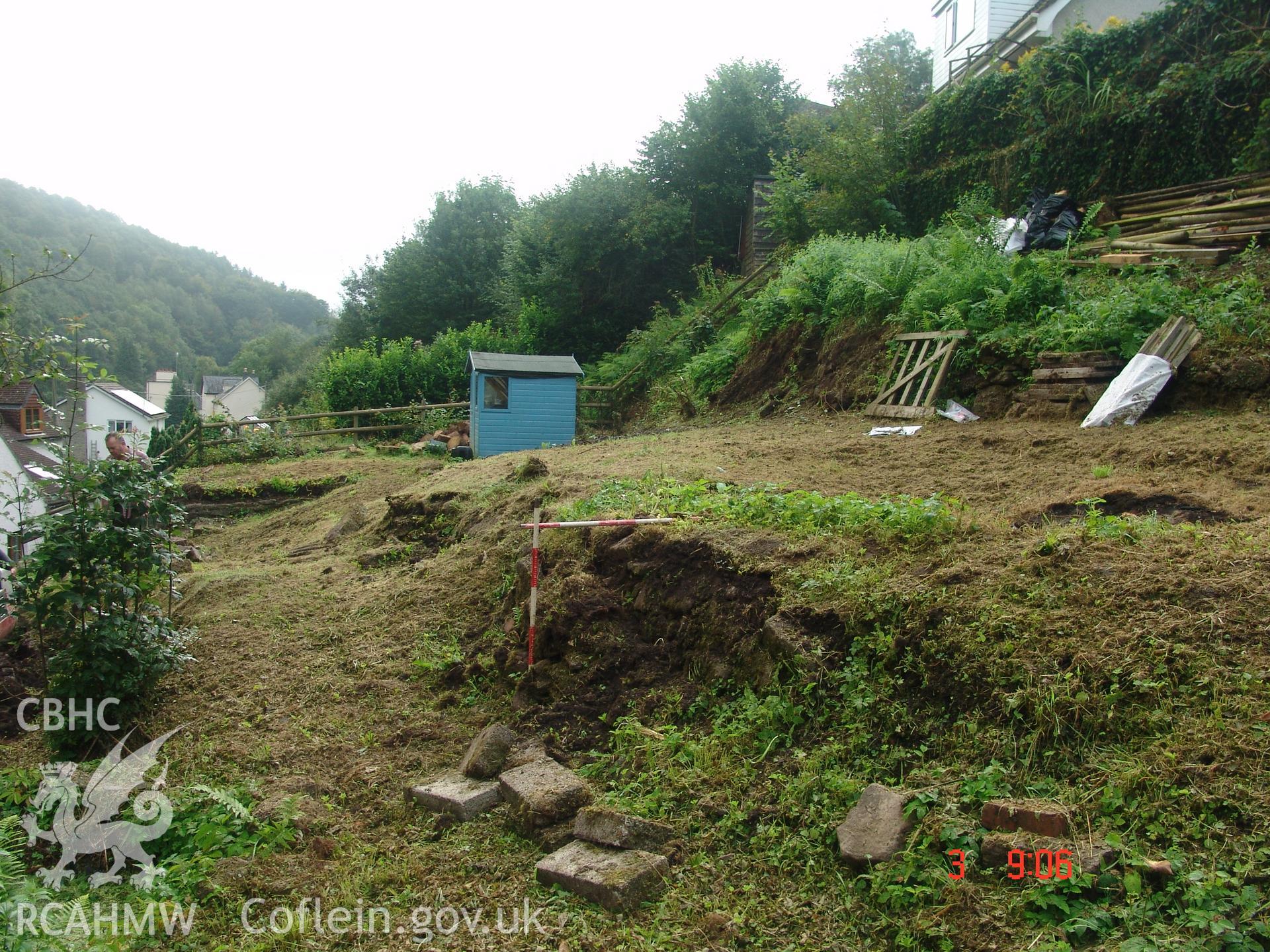 Colour photo taken during an Archaeological Watching Brief at 2 Crown Cottages, Tintern, carried out by Archaeological Perspectives Analysis Consultancy (A.P.A.C. Ltd) 2012.