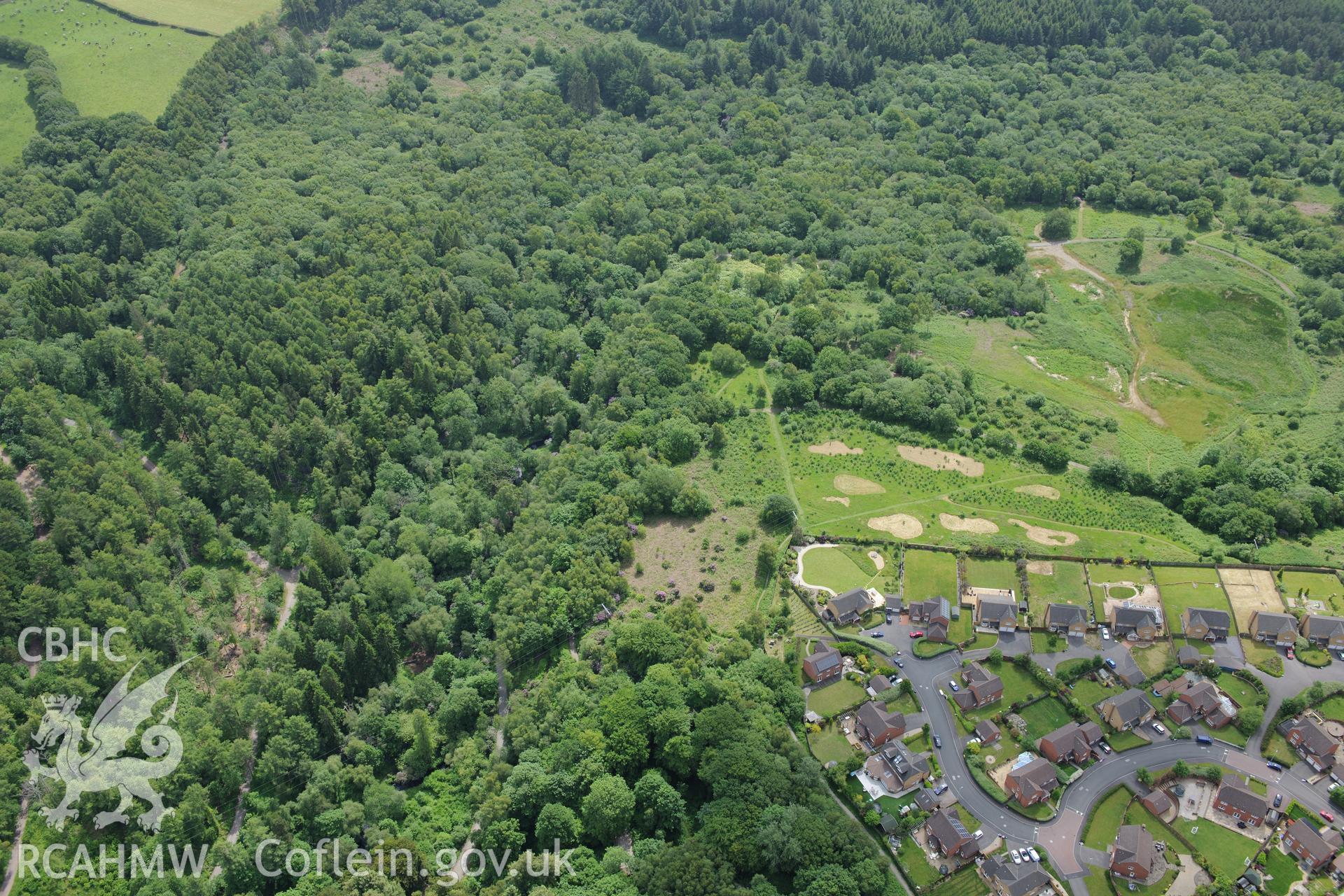 Penllergaer Park, Swansea. Oblique aerial photograph taken during the Royal Commission's programme of archaeological aerial reconnaissance by Toby Driver on 19th June 2015.