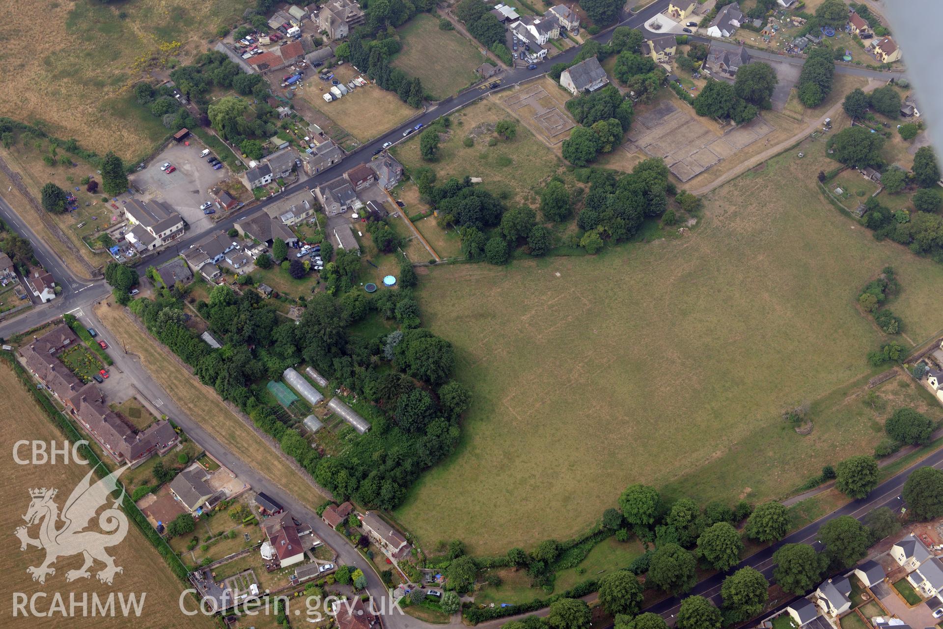 Royal Commission aerial photography of Caerwent Roman city taken during drought conditions on 22nd July 2013.